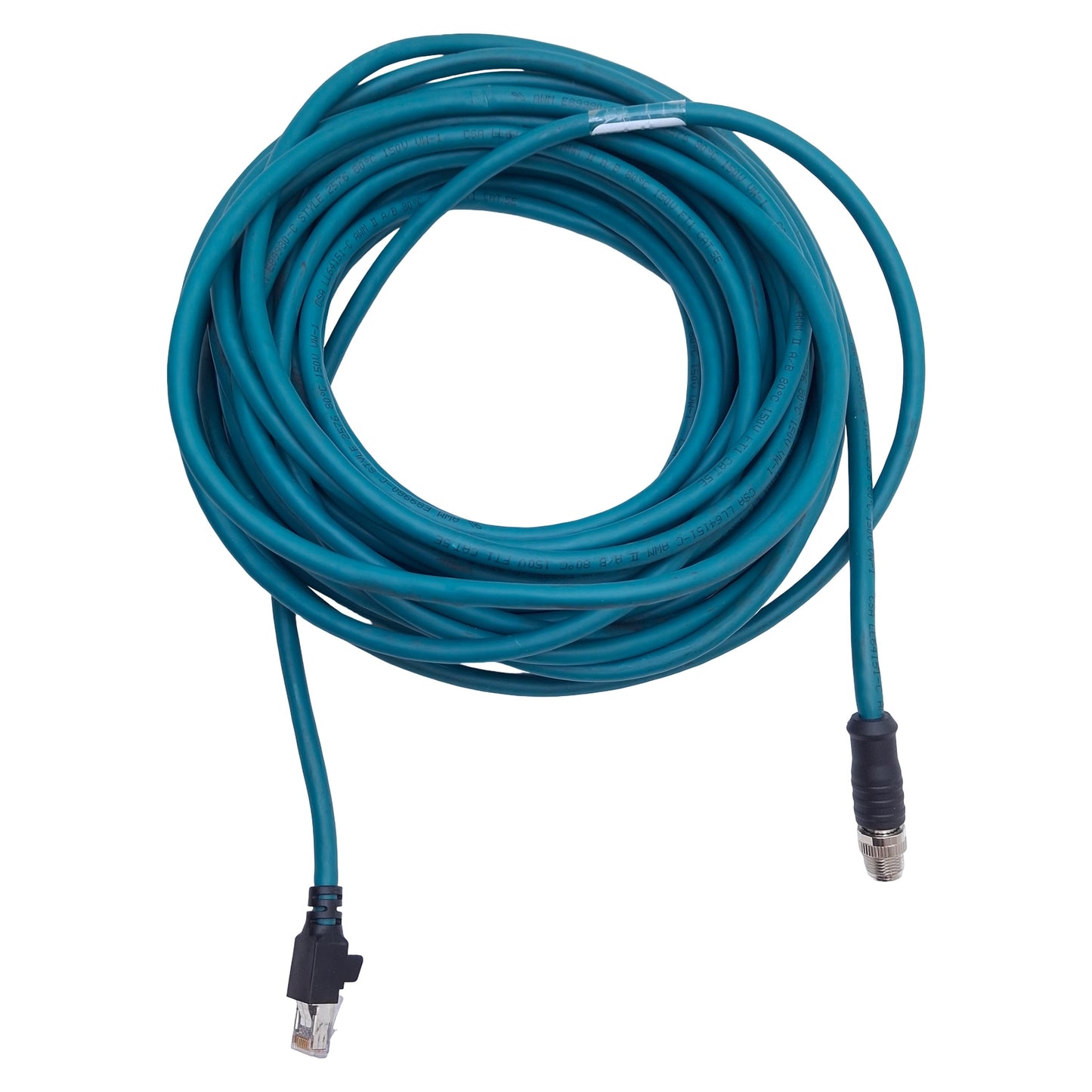 Used Cognex CCB-84901-2001-15 In-Sight Ethernet Cable RJ45 to M12 X-Coded 8-Pin, 15m