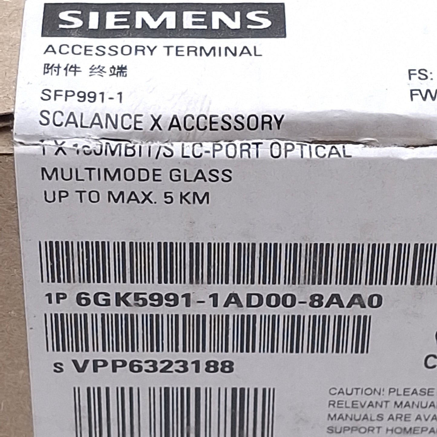 New Siemens 6GK5991-1AD00-8AA0 SFP991-1 SCALANCE Plug-in Transceiver, 1x 100Mbps