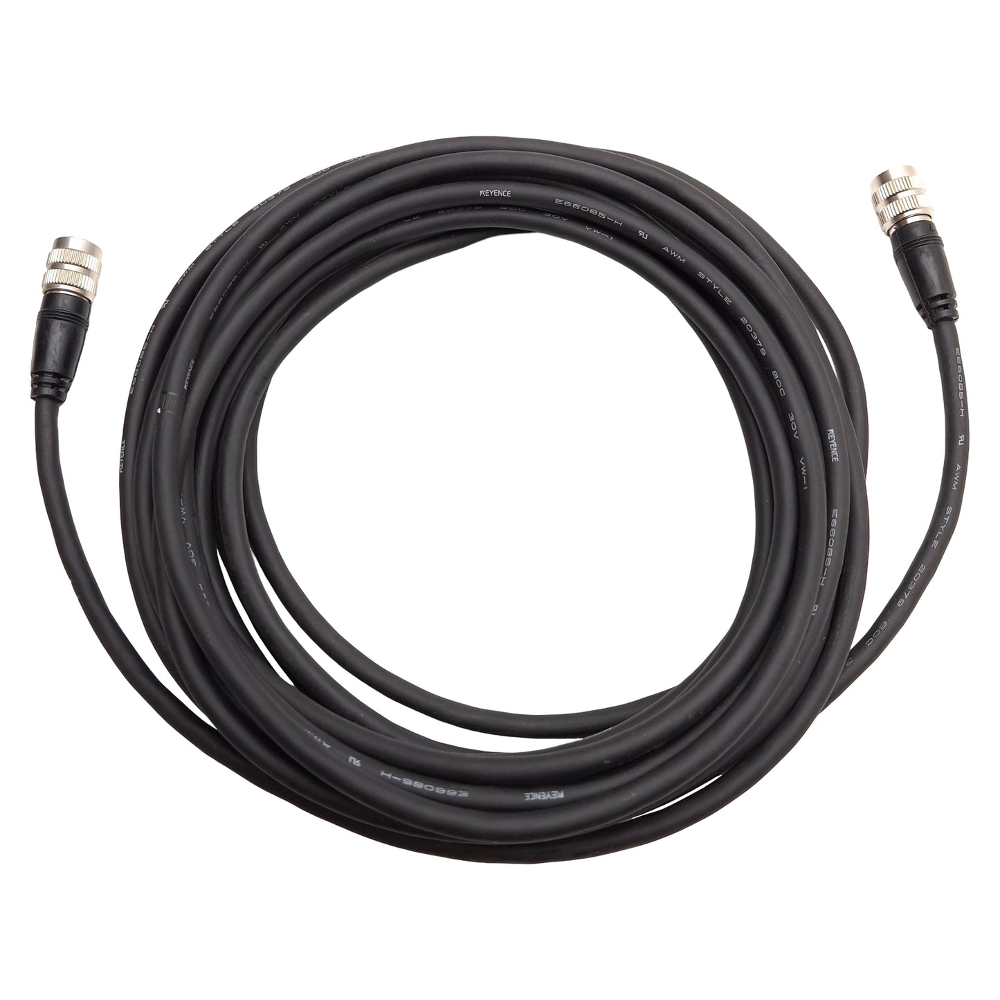 Used Keyence OP-87904 Image-Based Laser Sensor Head Cable, 6-Pin Hirose Male, 5m