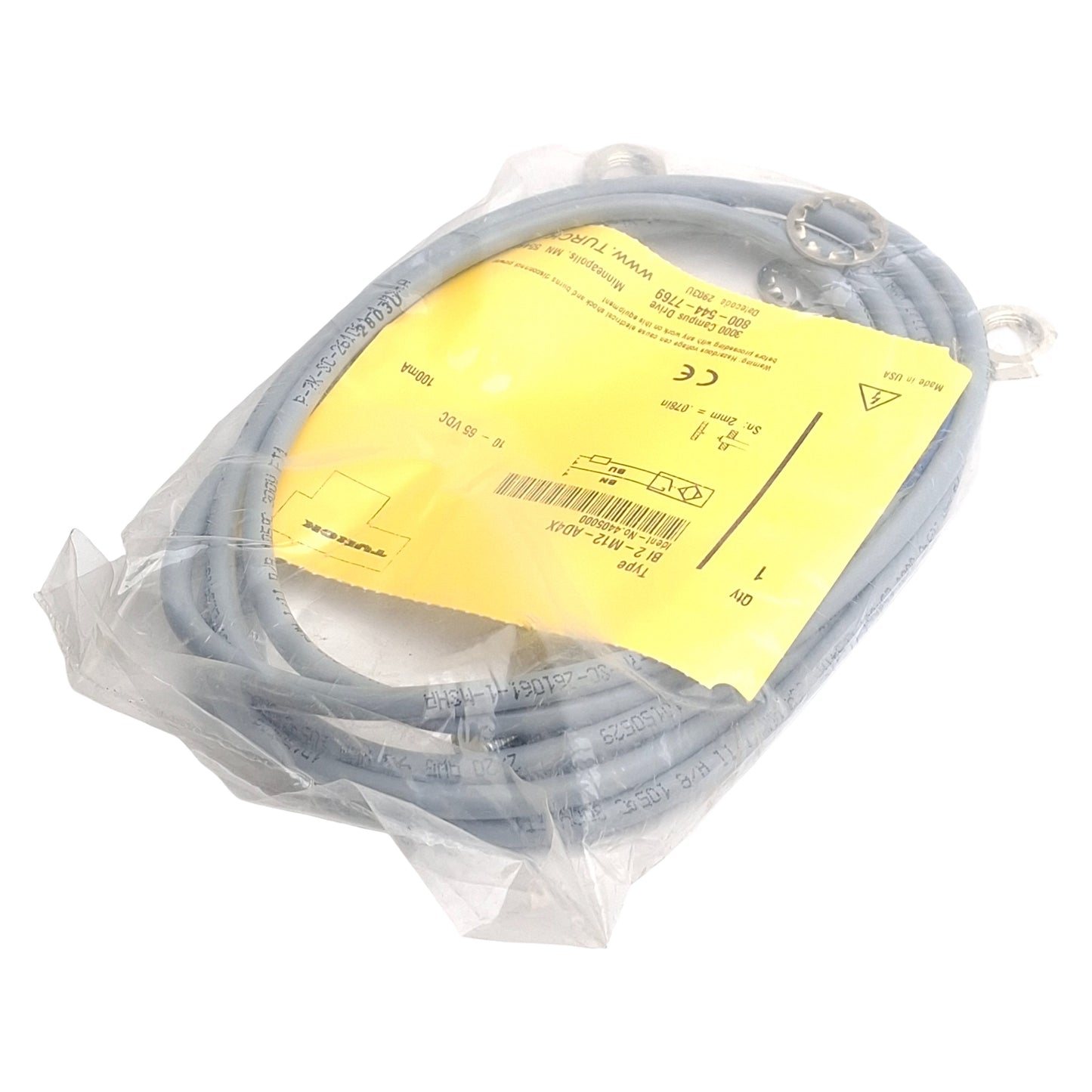 New Turck Bi2-M12-AD4X 4405000 Proximity Sensor, 2mm SN, 10-65VDC NO 100mA