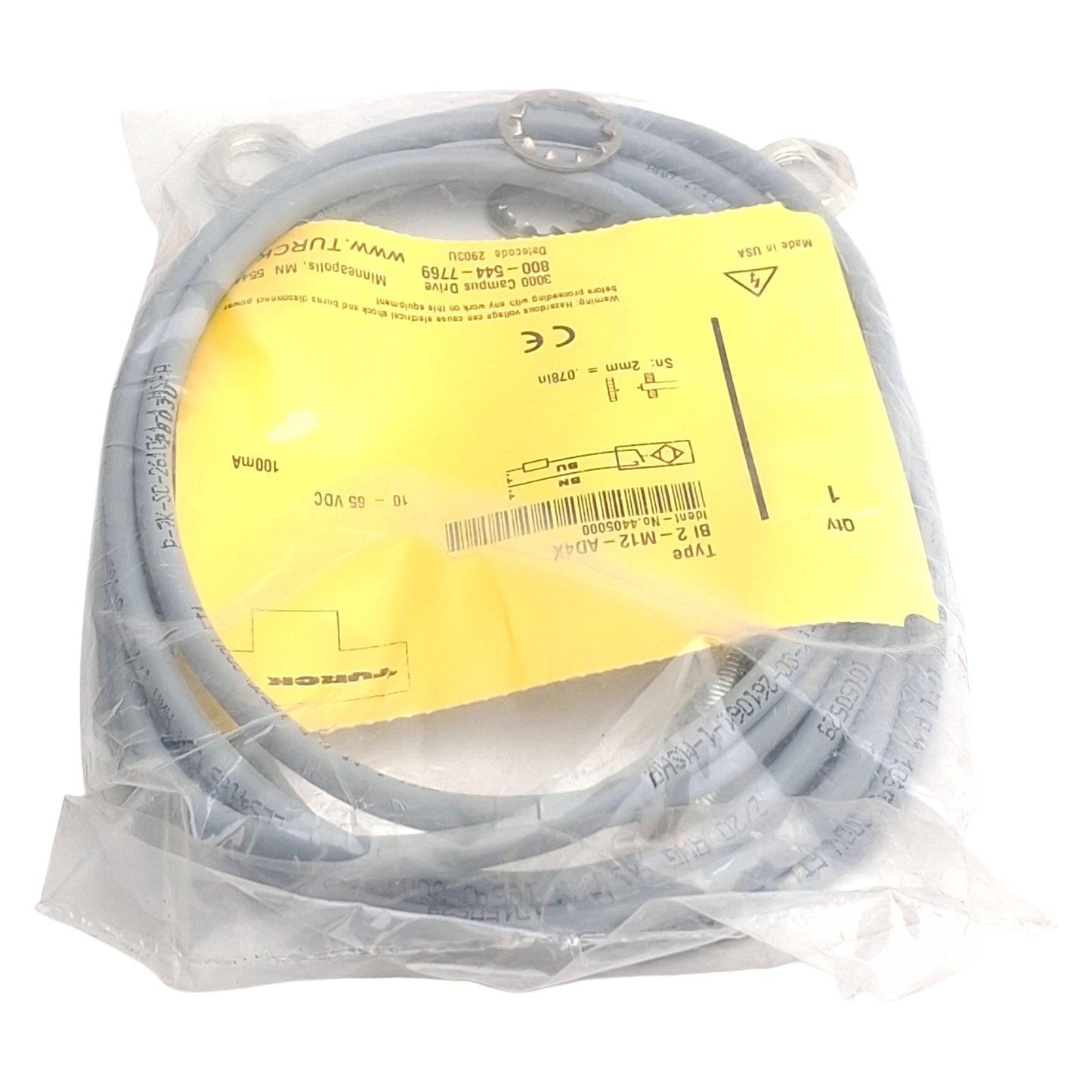 New Turck Bi2-M12-AD4X 4405000 Proximity Sensor, 2mm SN, 10-65VDC NO 100mA