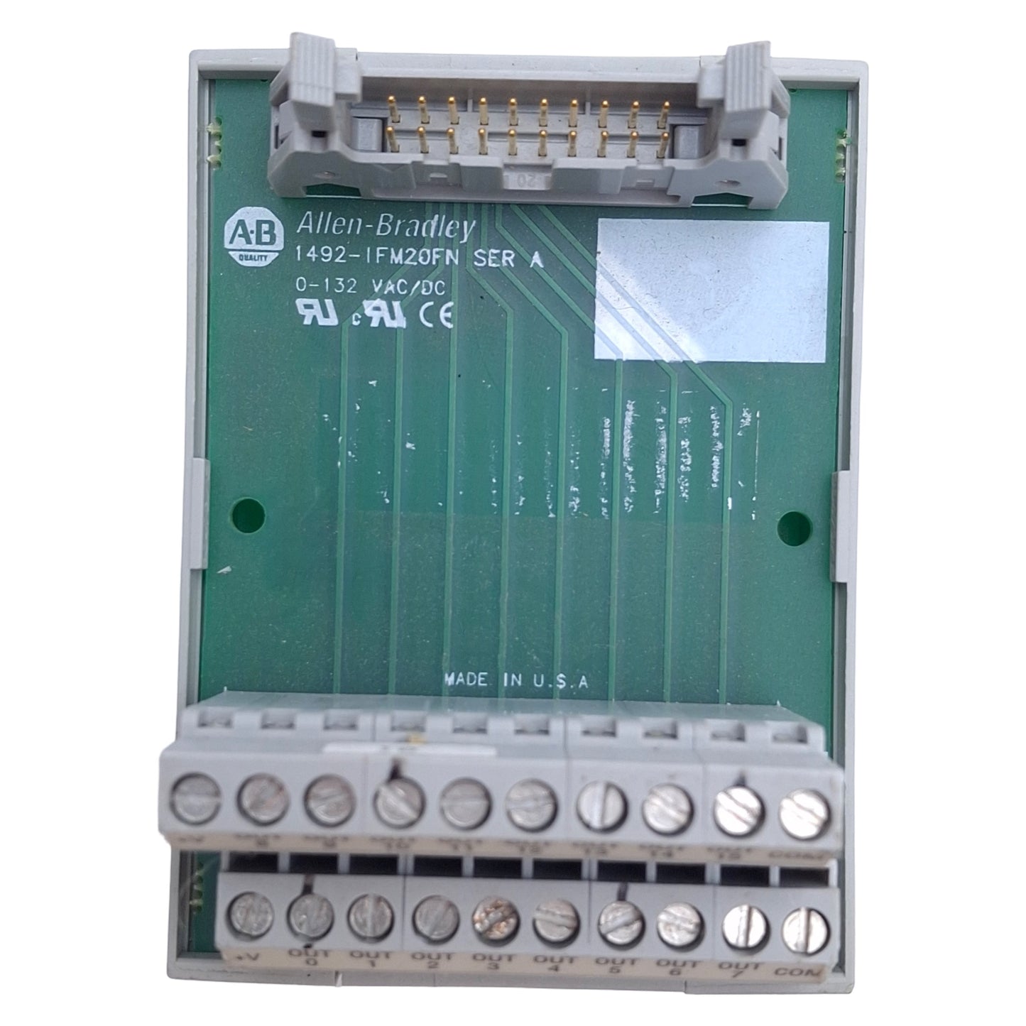 Used Allen Bradley 1492-IFM20FN Digital Interface Module 20-Pin, 132VAC/DC, 12A Max