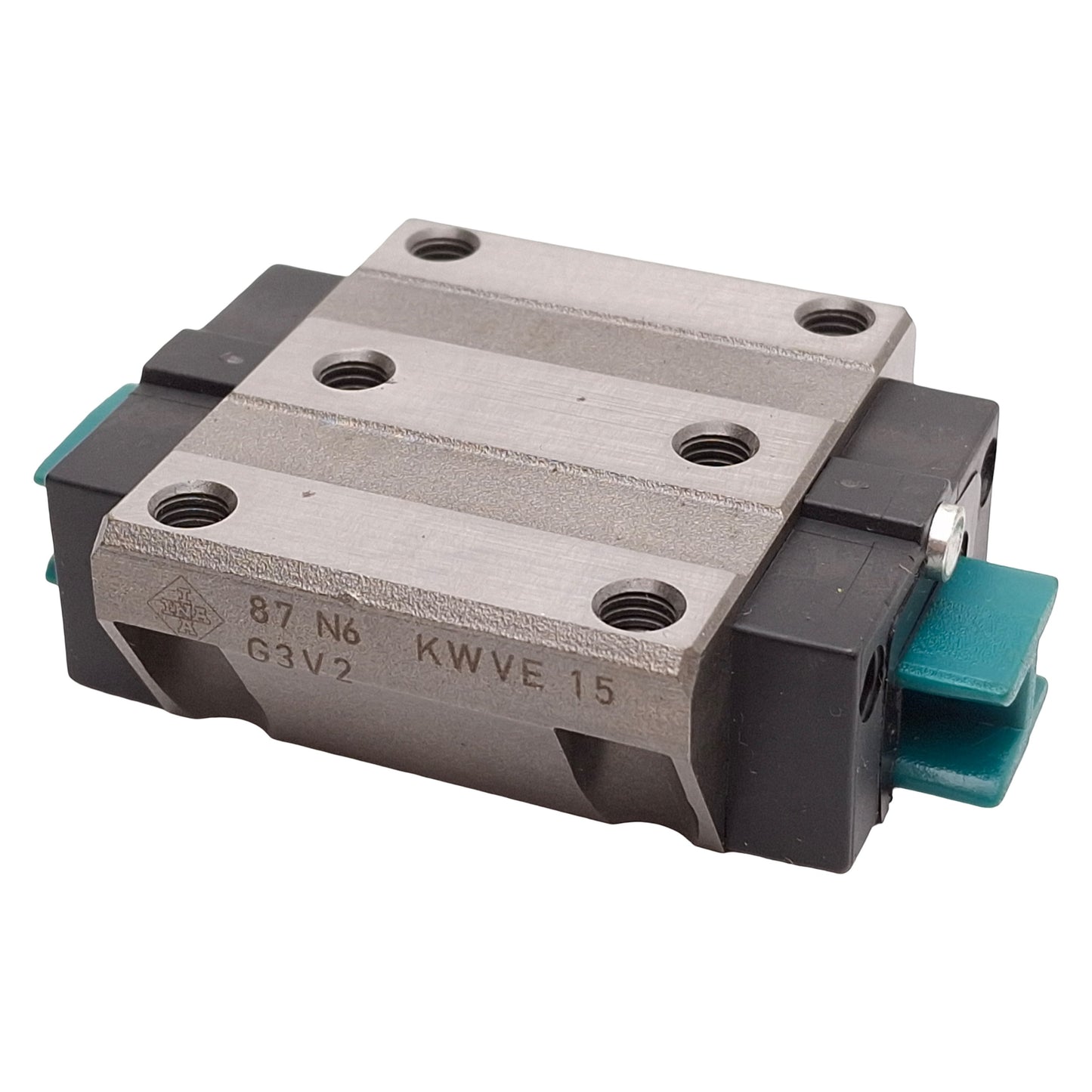 New – Open box INA KWVE-B-G3-V2 Ball Bearing Carriage, 47mm x 39.8mm Table, M5 Holes, 7200N