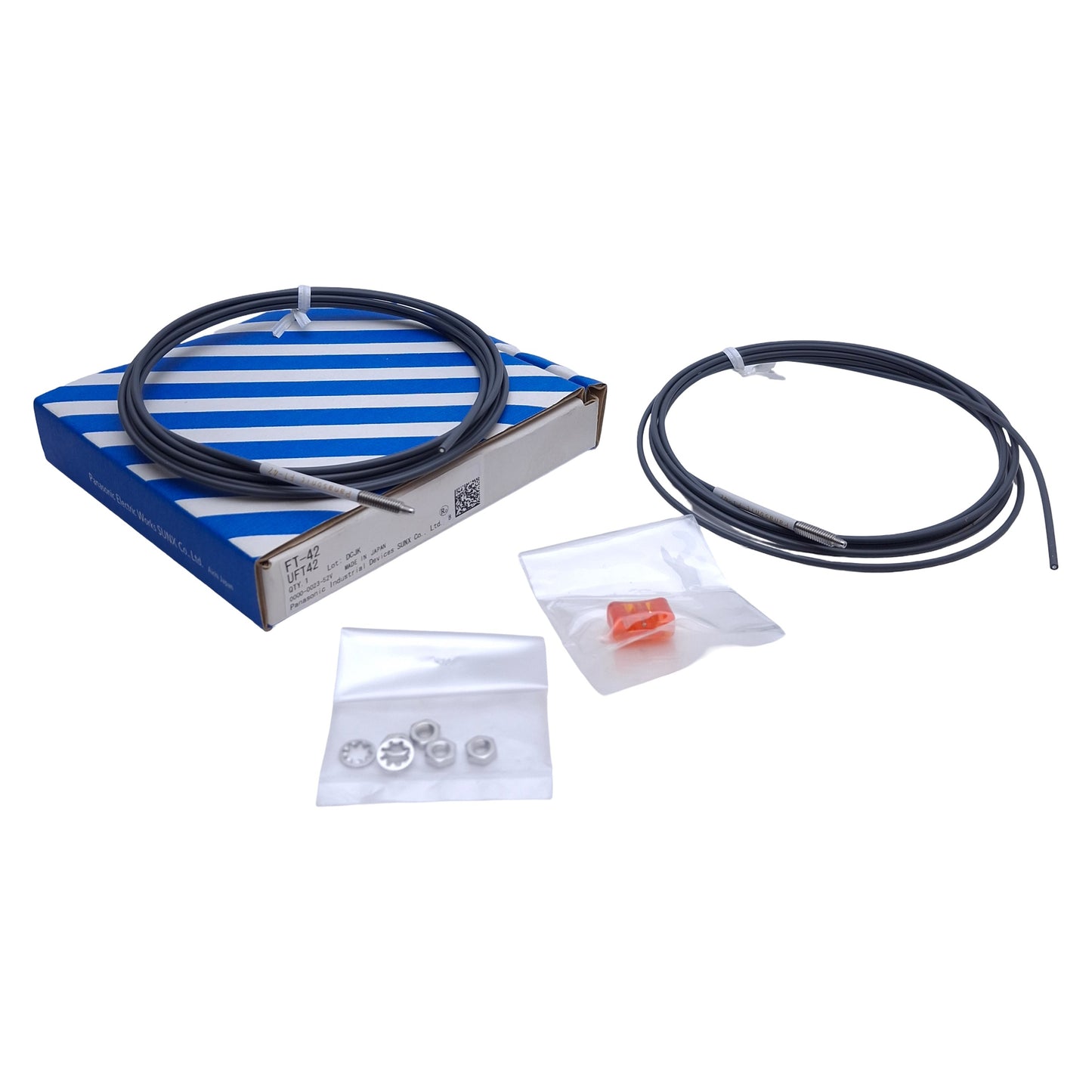 New Panasonic FT-42 Thru-Beam Fiber Optic Sensor 1130mm Range, M4 Head, 2m Length