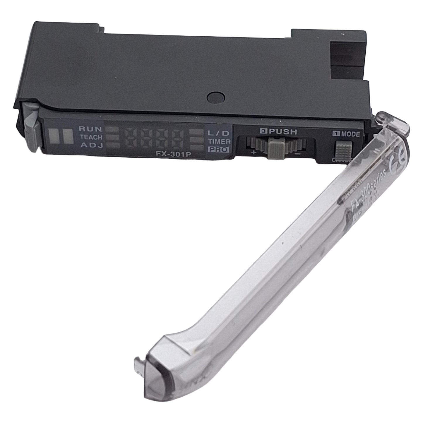 Used SunX FX-301P Digital Fiber Sensor PNP Open 12-24VDC, 100mA, Red, DIN Rail