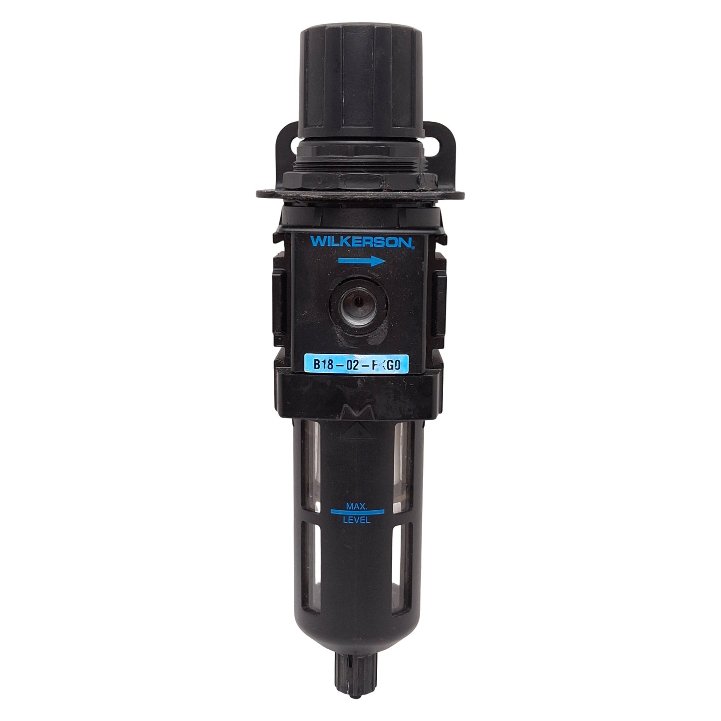 Used Wilkerson B18-02-FKG0 Pneumatic Filter Regulator, 5µm, 0-125psig Set, 1/2in NPT