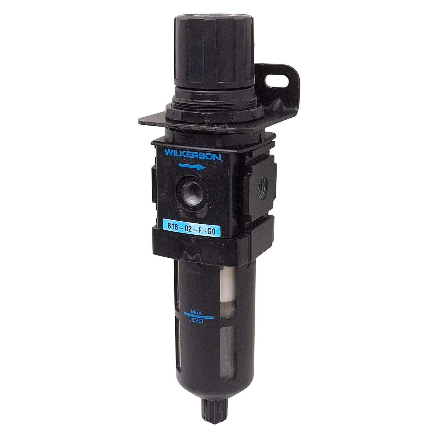 Used Wilkerson B18-02-FKG0 Pneumatic Filter Regulator, 5µm, 0-125psig Set, 1/2in NPT