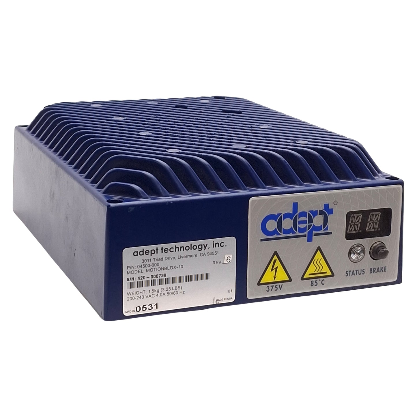 Used Adept 04500-000 MOTIONBLOX-10 Servo Amplifier, 200-240VAC Supply *Connector*