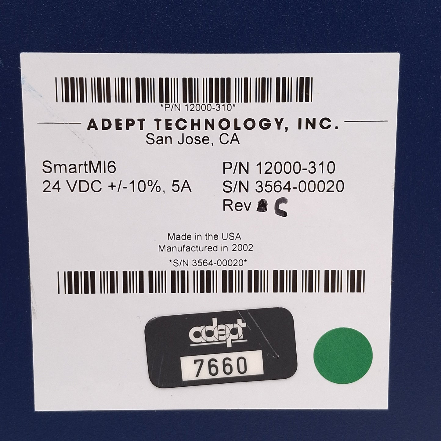 Used Adept 12000-310 SmartMotion sMI6 Motion Interface Module, IEEE-1394, 24VDC