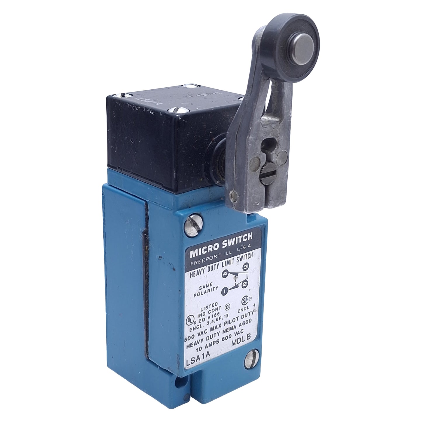 Used Honeywell LSA1A Limit Switch, SPDT, 1NO/1NC, 600VAC 10A Max, 1/2 NPT Conduit