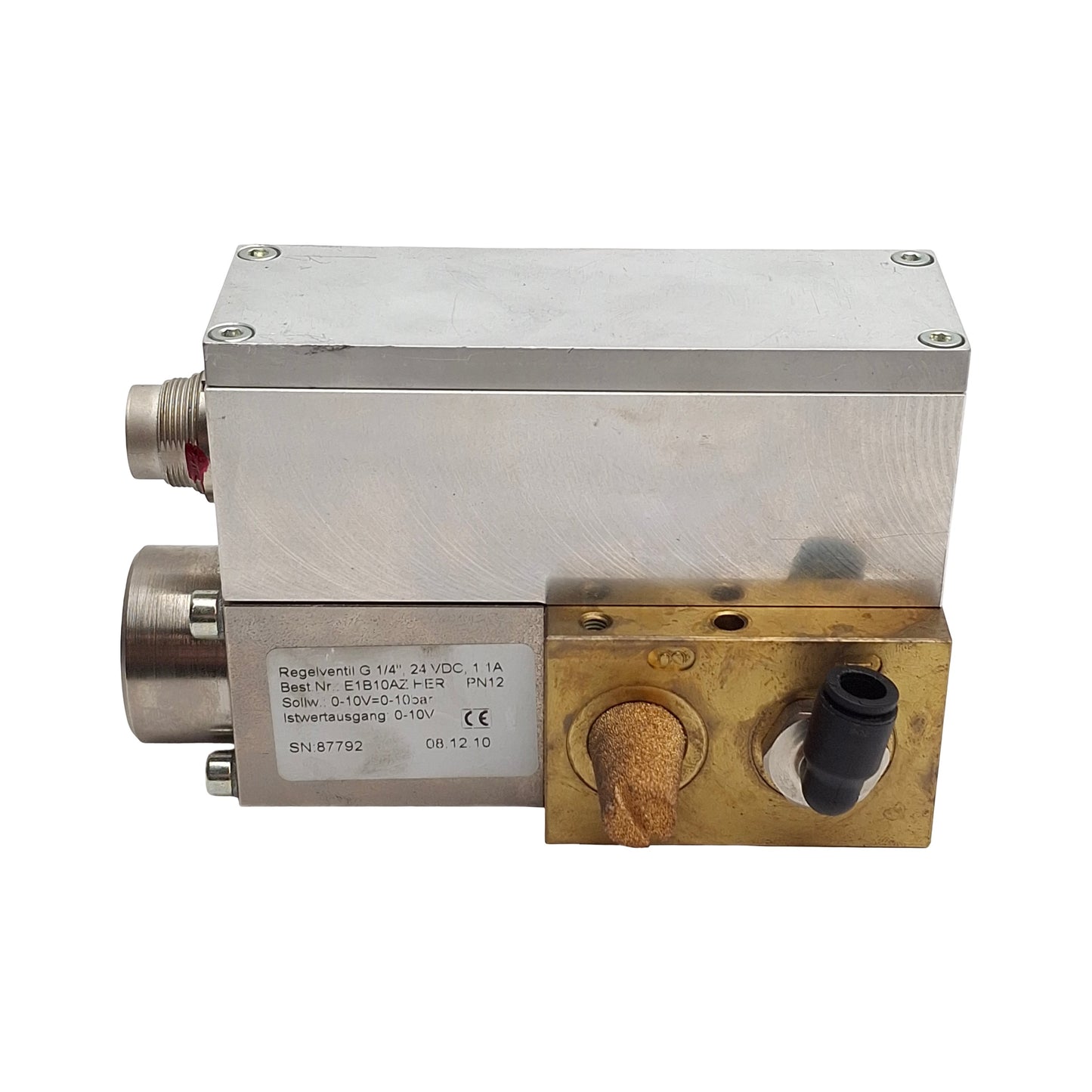 Used MLS Lanney E1B10AZ-HER Proportional Reg. Valve, 0-10bar, 0-10VDC, 24VDC Coil