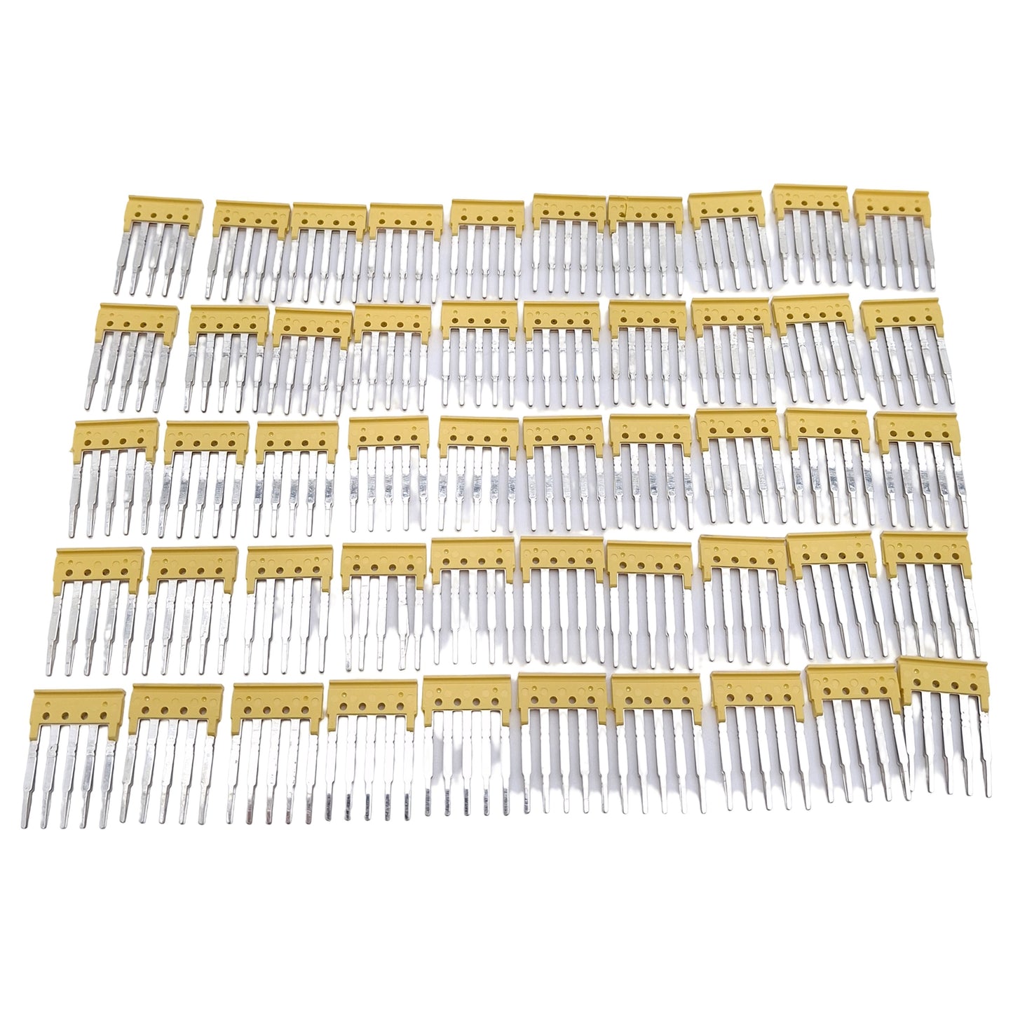 Used Lot of 50 Allen Bradley 1492-CJL4-5 Screwless Center Jumper Terminal, 5-Pole