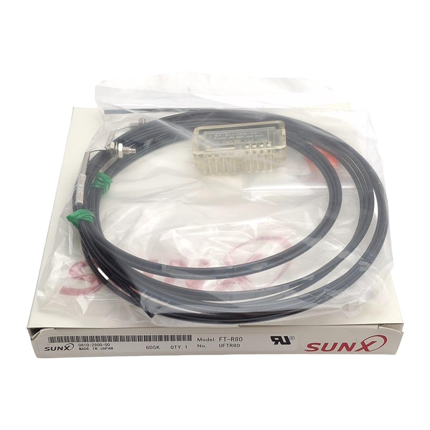 New Panasonic FT-R80 Fiber Optic Sensor Cable, Elbow, M4 Threaded, 2 Meter Length
