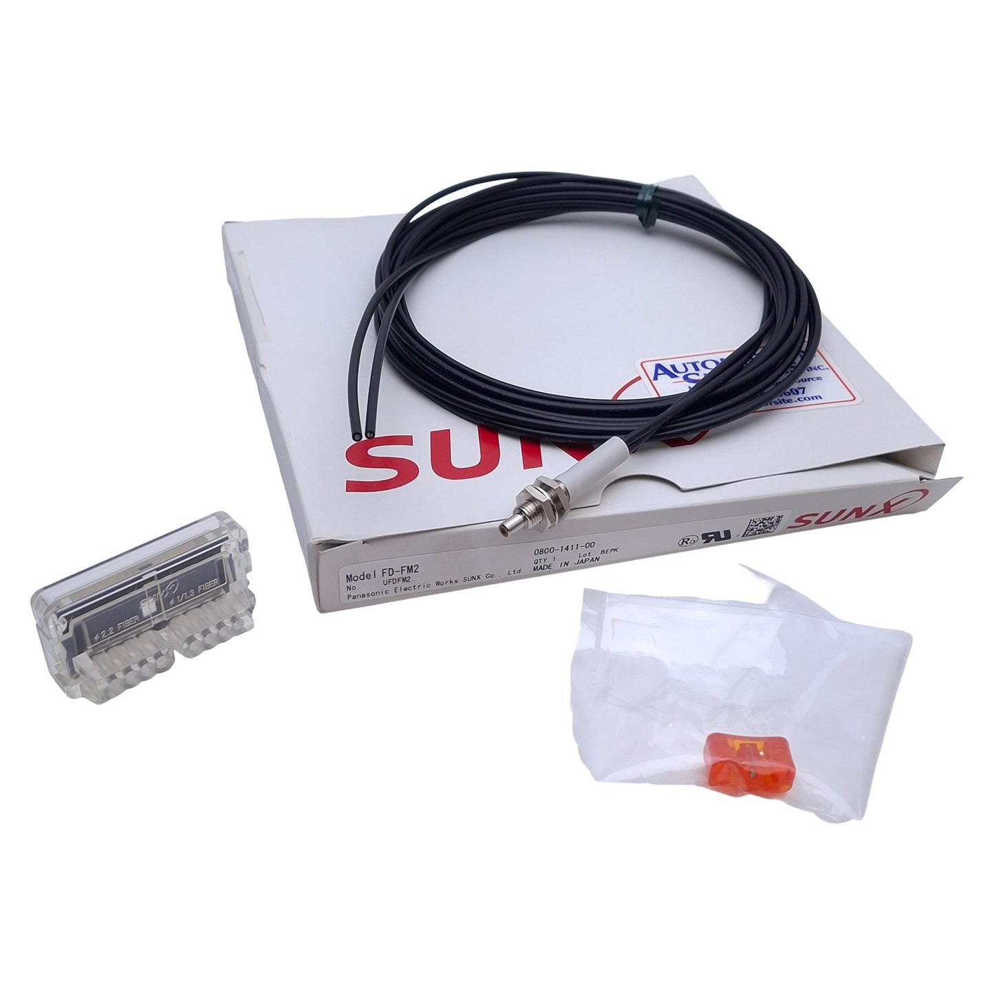 New Panasonic Sunx FD-FM2 Fiber Optic Sensor, 410mm Range, M6 Thread, 2m Length