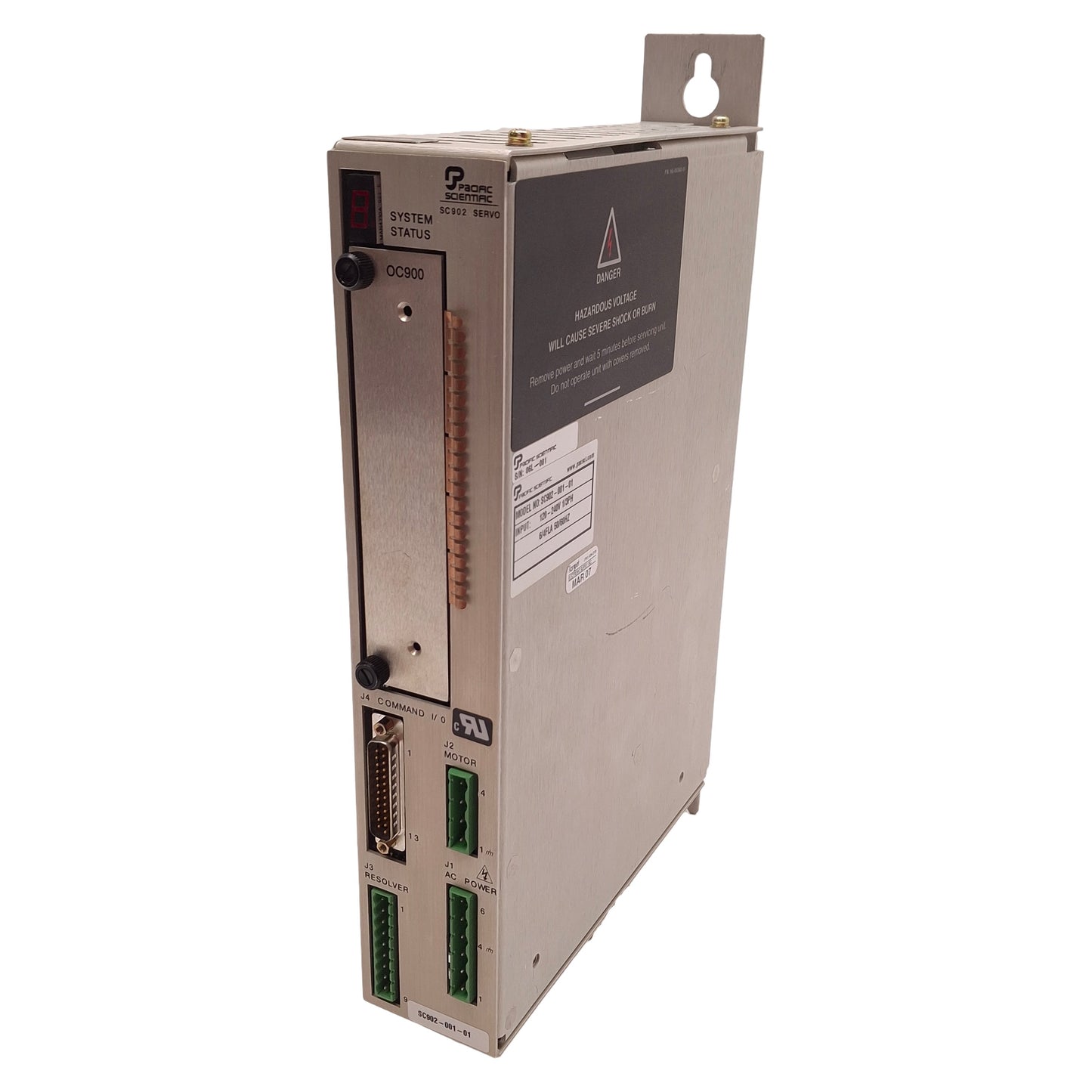 Used Pacific Scientific SC902-001-01 Single-Axis Brushless Servo Drive, 120-240VAC