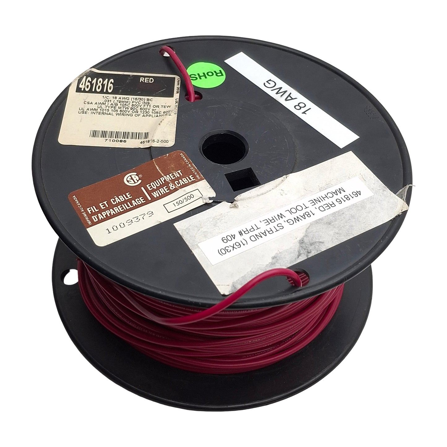 New – Open box Alpha Wire 461816 Hookup Wire, 18 AWG 16x30 Stranded, Red, 600V, 325Ft