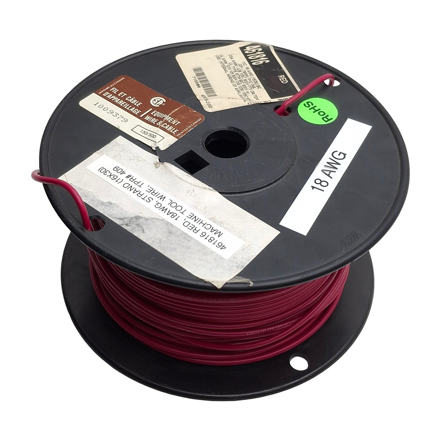 New – Open box Alpha Wire 461816 Hookup Wire, 18 AWG 16x30 Stranded, Red, 600V, 325Ft