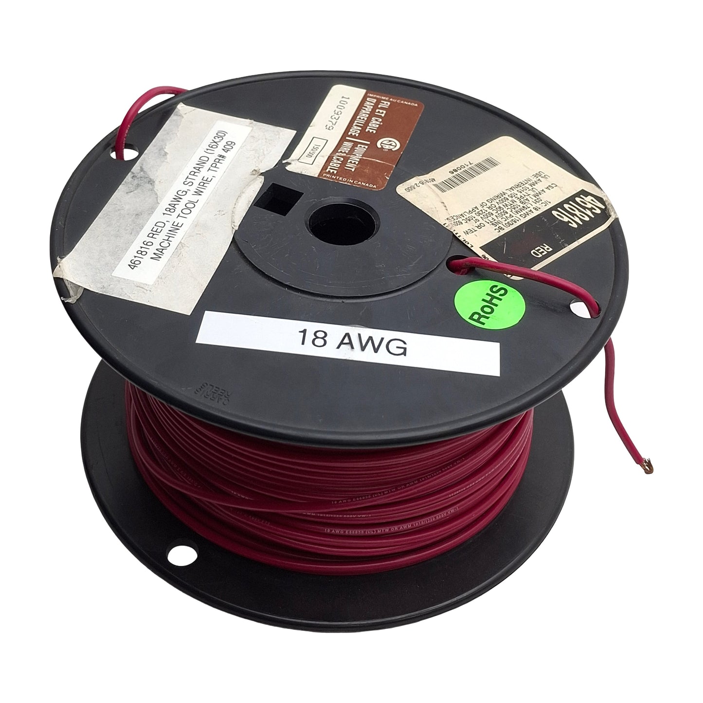 New – Open box Alpha Wire 461816 Hookup Wire, 18 AWG 16x30 Stranded, Red, 600V, 325Ft