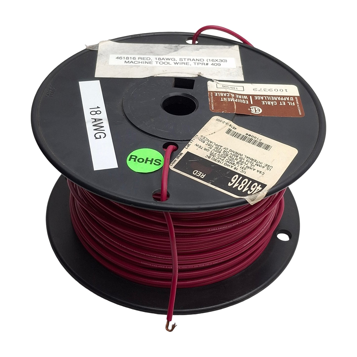 New – Open box Alpha Wire 461816 Hookup Wire, 18 AWG 16x30 Stranded, Red, 600V, 325Ft