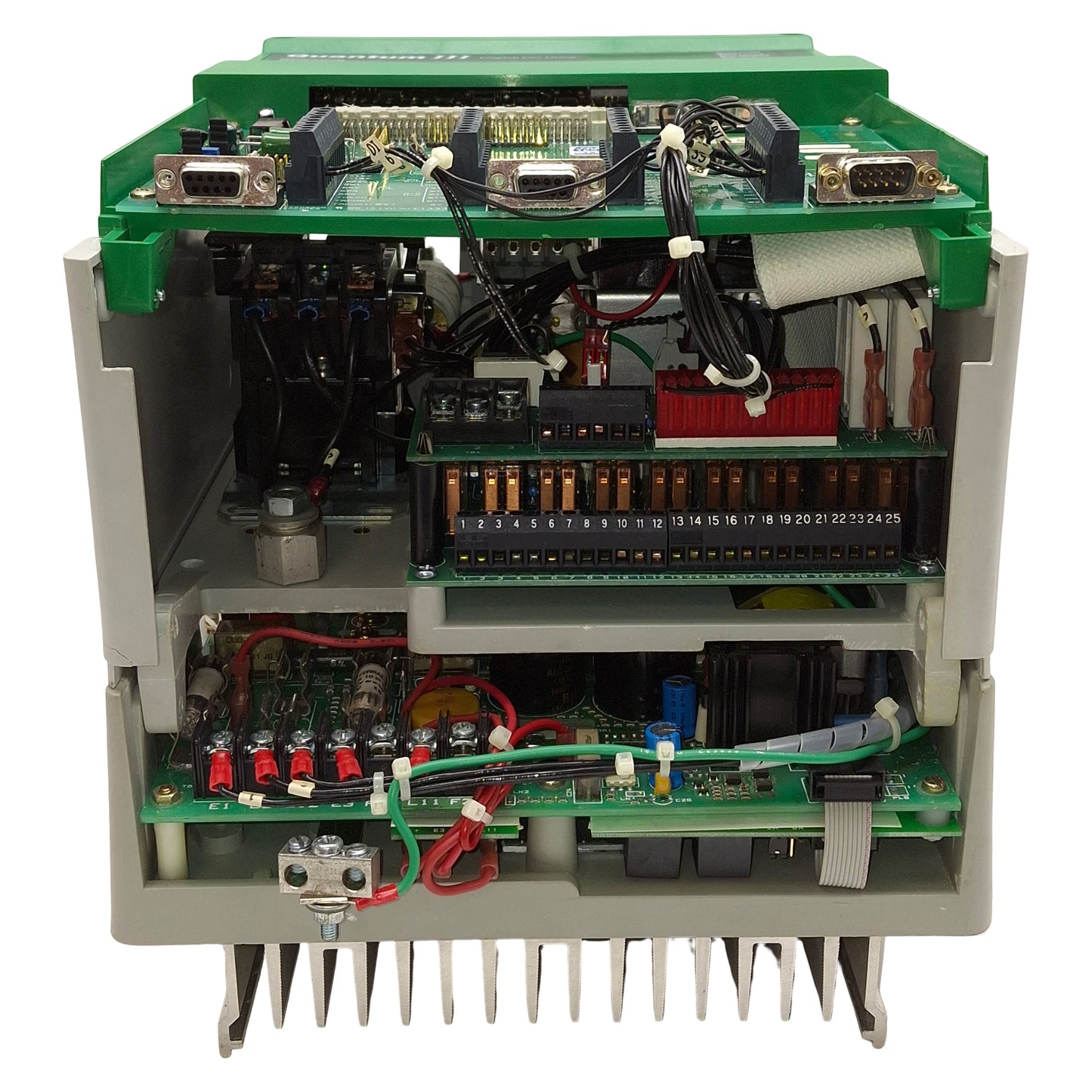 Used Control Techniques M45R-14ICD Quantum III DC Drive, 10/20HP, 240/500VDC 38A