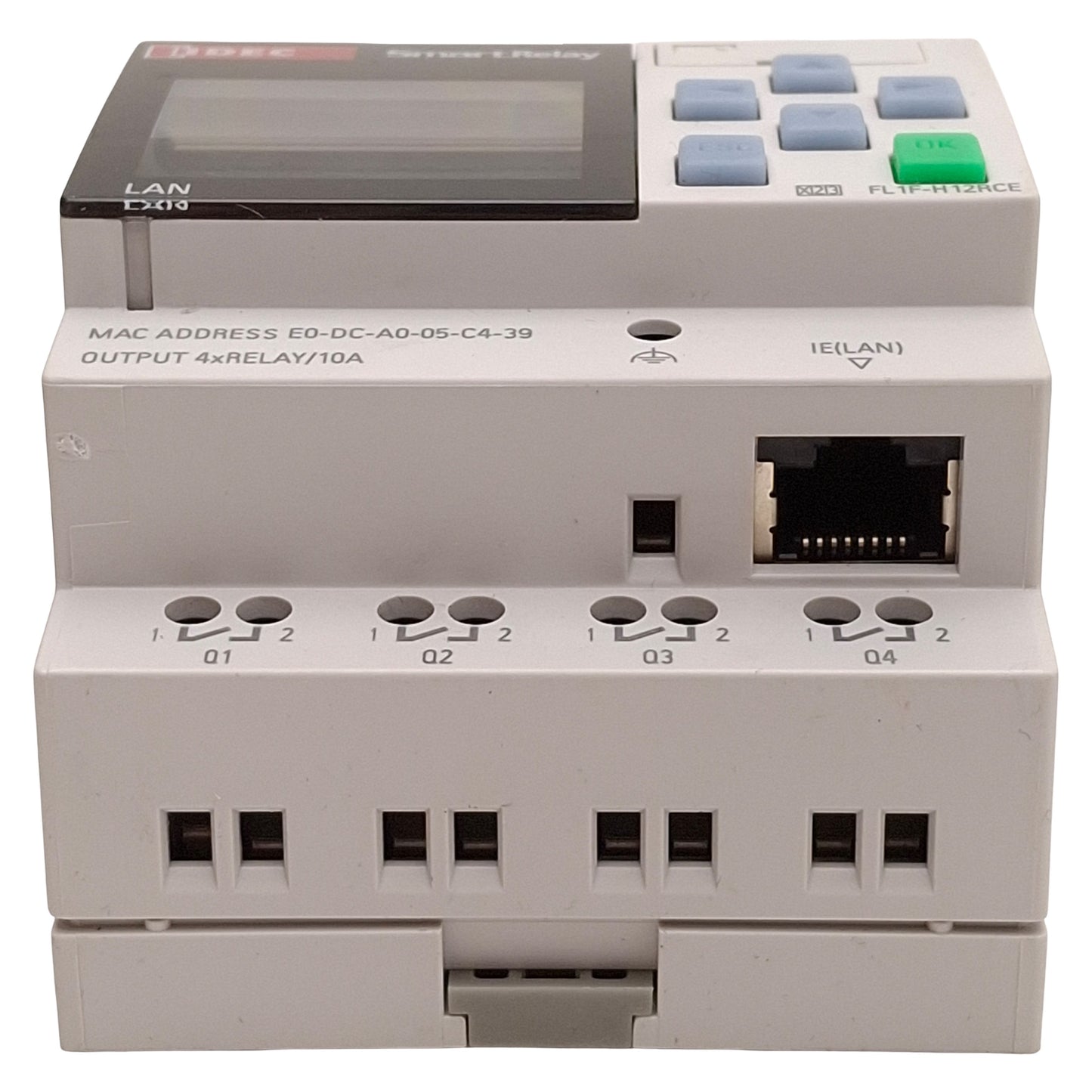 Used Idec FL1F-H12RCE SmartRelay PLC Base Module, 8-Input, 4-Output, 12/24VDC