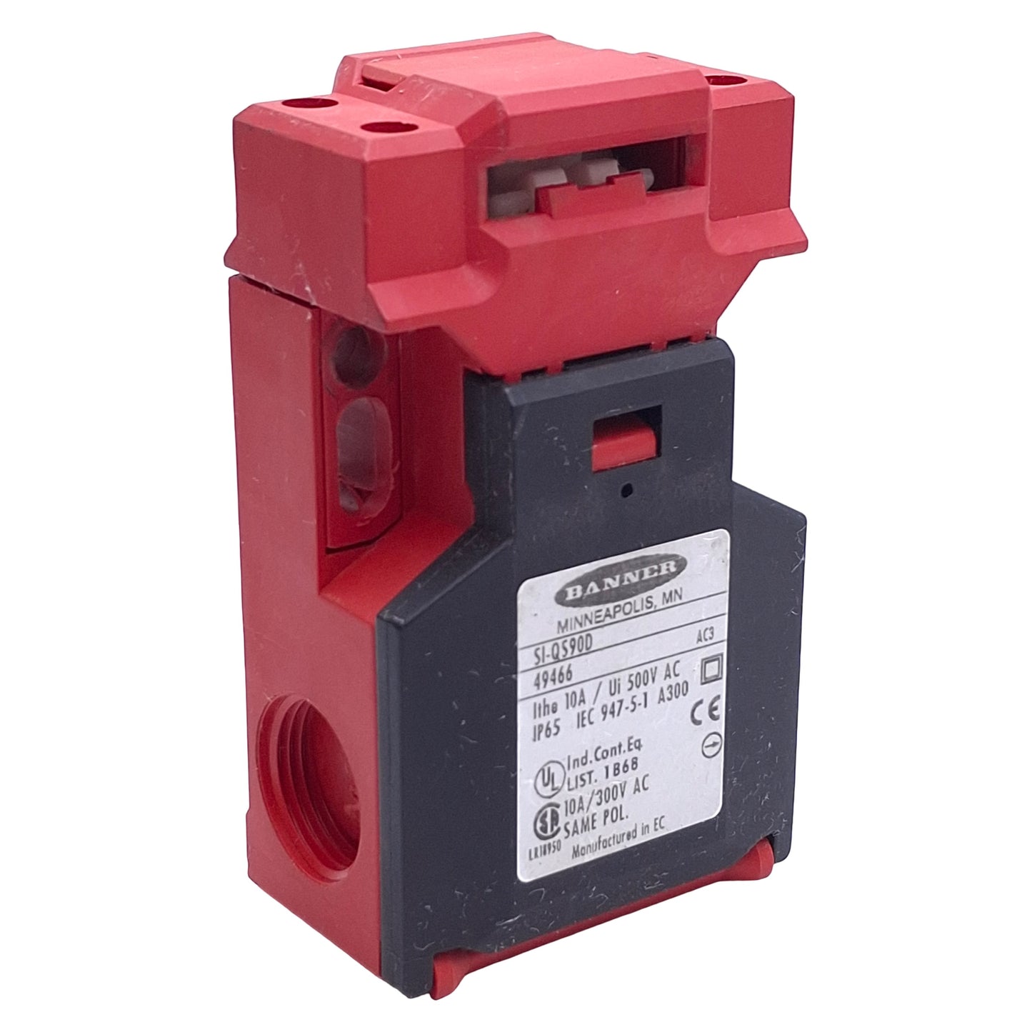 Used Banner SI-QS90D Compact Safety Interlock Switch 1NC+1NO, 250VAC 10A *No Key*