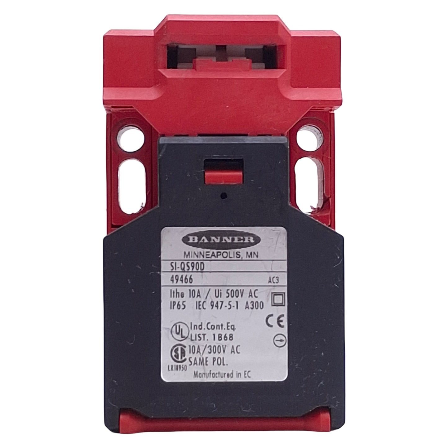 Used Banner SI-QS90D Compact Safety Interlock Switch 1NC+1NO, 250VAC 10A *No Key*