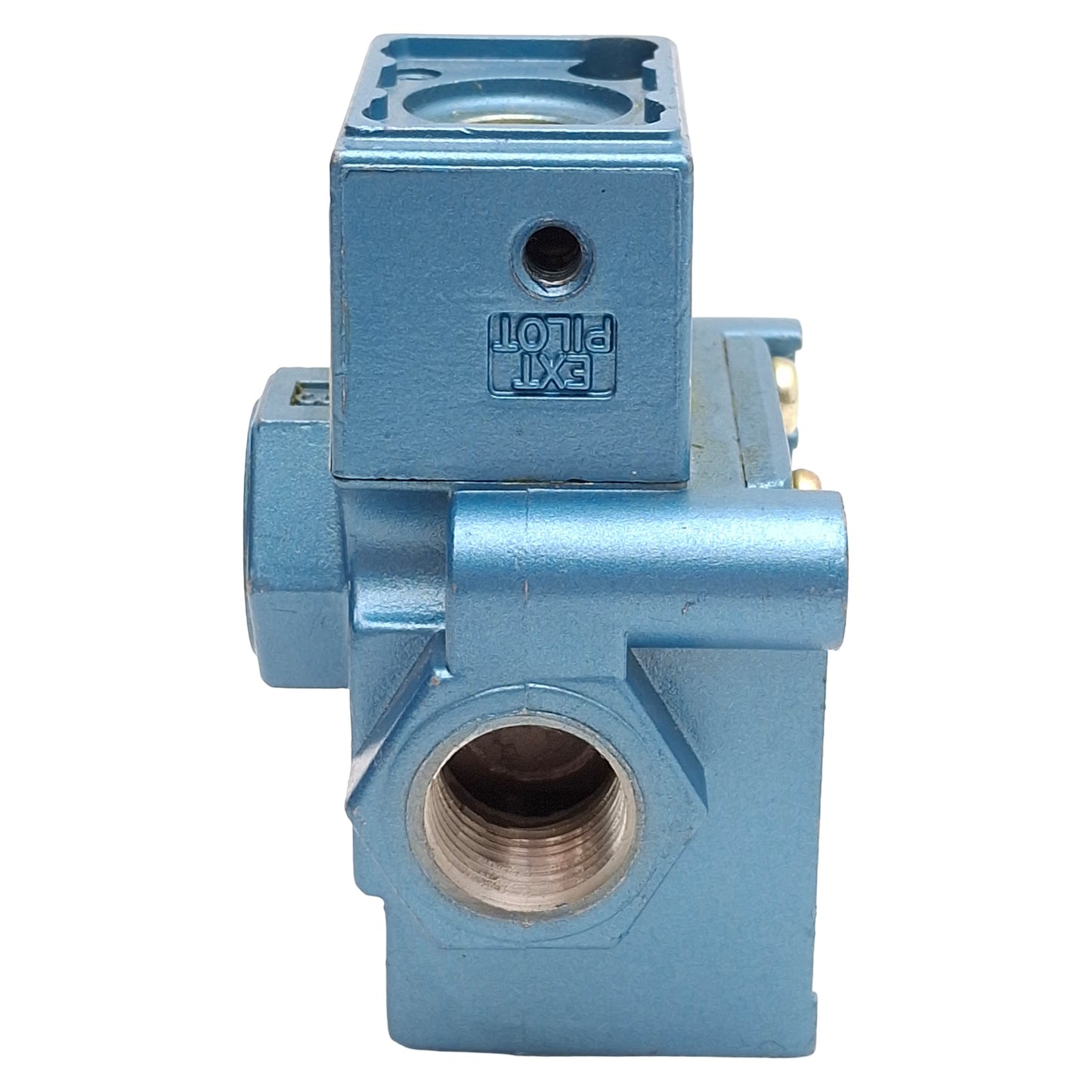 Used Mac 55B-12-PE-501JM Solenoid Valve, 3/2-NC, Vac-150psi, 3/8in NPTF *NO COIL*