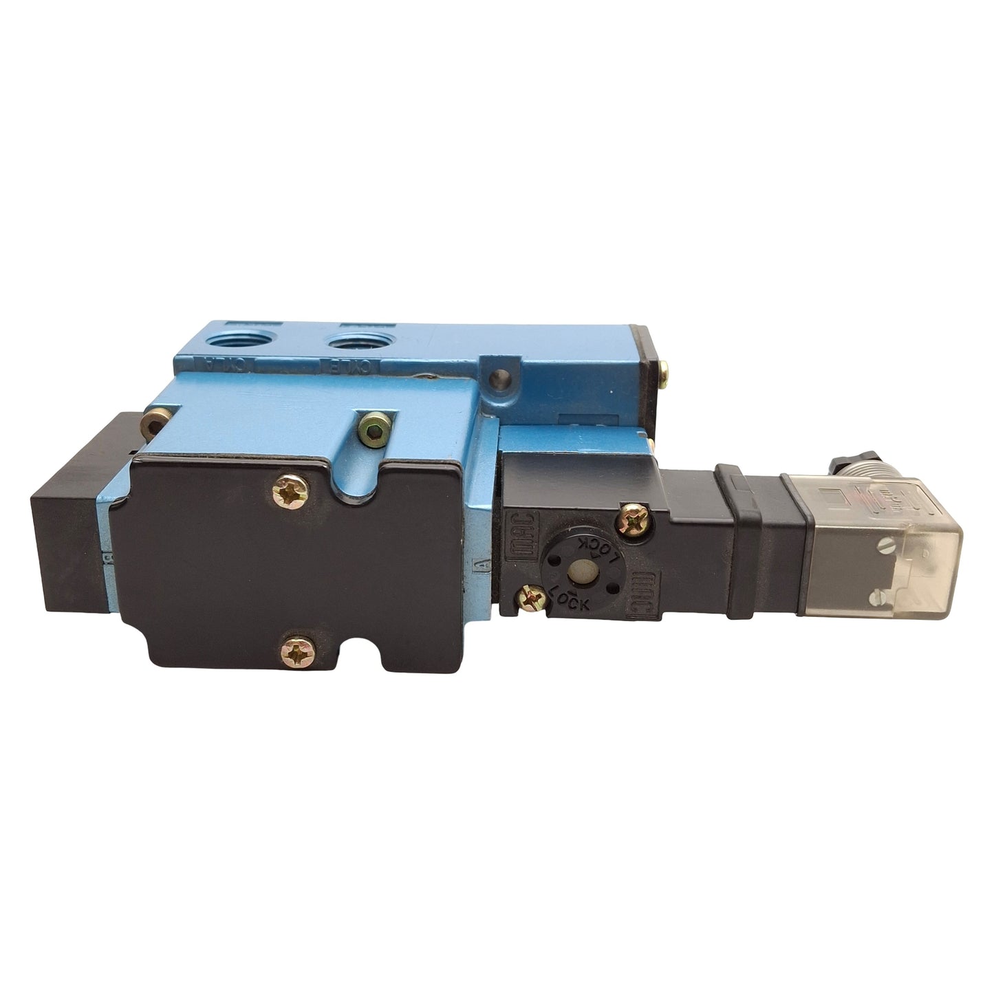 Used Mac 6212C-231-PM-501JD Solenoid Valve, 4/2-Way, 3/8in NPT, 25-150psi, 24VDC Coil