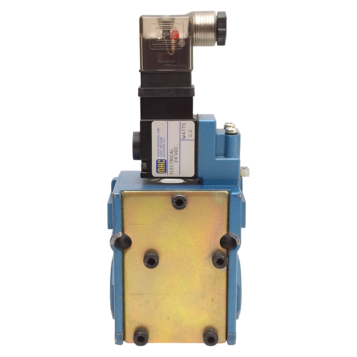 Used Mac 56C-37-501JD Solenoid Valve, 3/2-NC, Vac-150psi, 3/4in NPTF, 24VDC Coil
