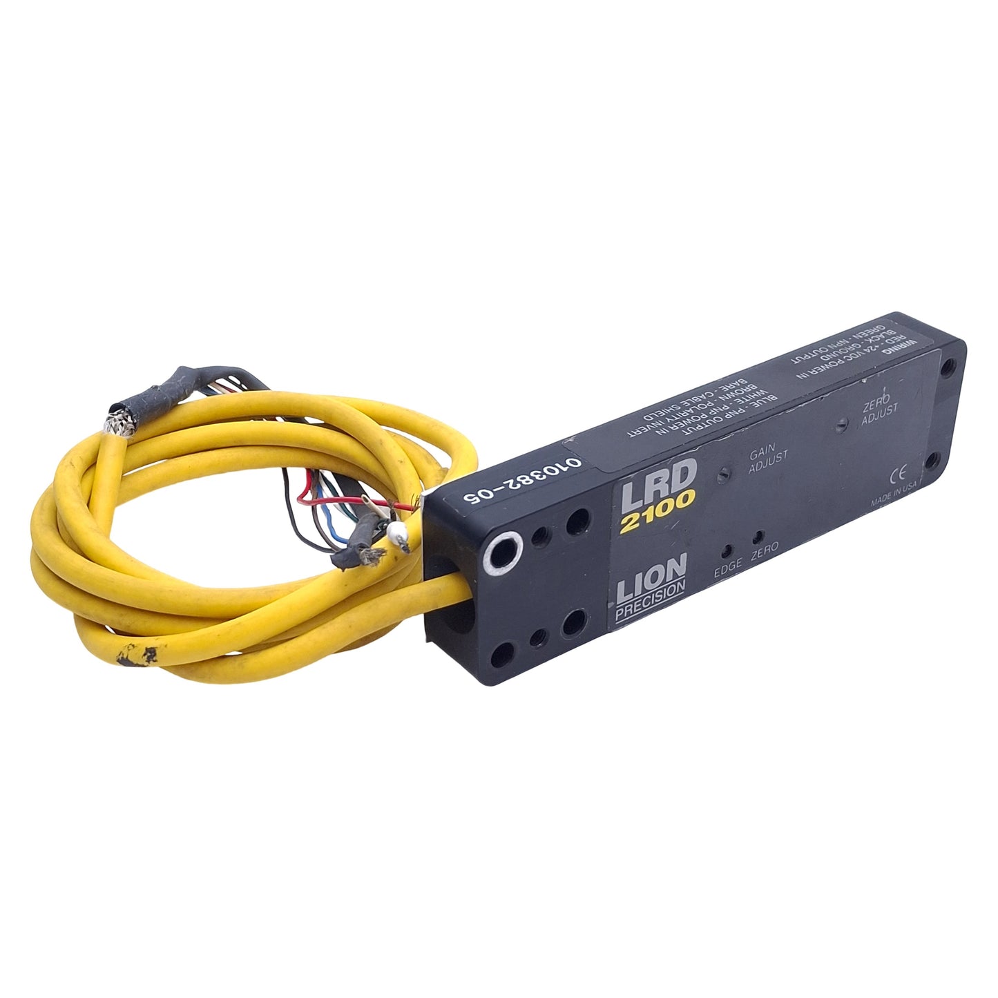 Used Lion Precision LRD2100 Photoelectric Label Sensor PNP/NPN, 11-28VDC, 4ft Cable