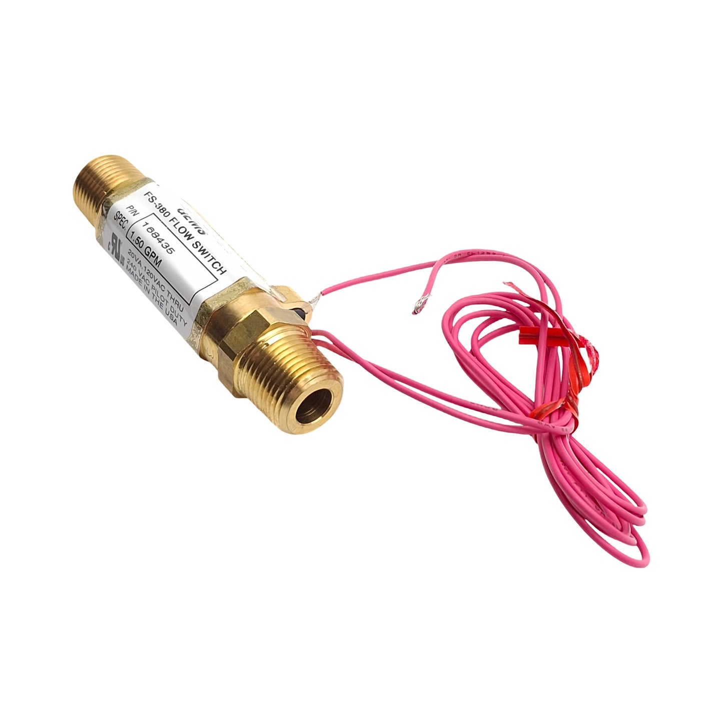 New – Open box Gems Sensors 168435 FS-380 Flow Switch, 1.5GPM Setting, 3/8in NPT Male, 1500psi