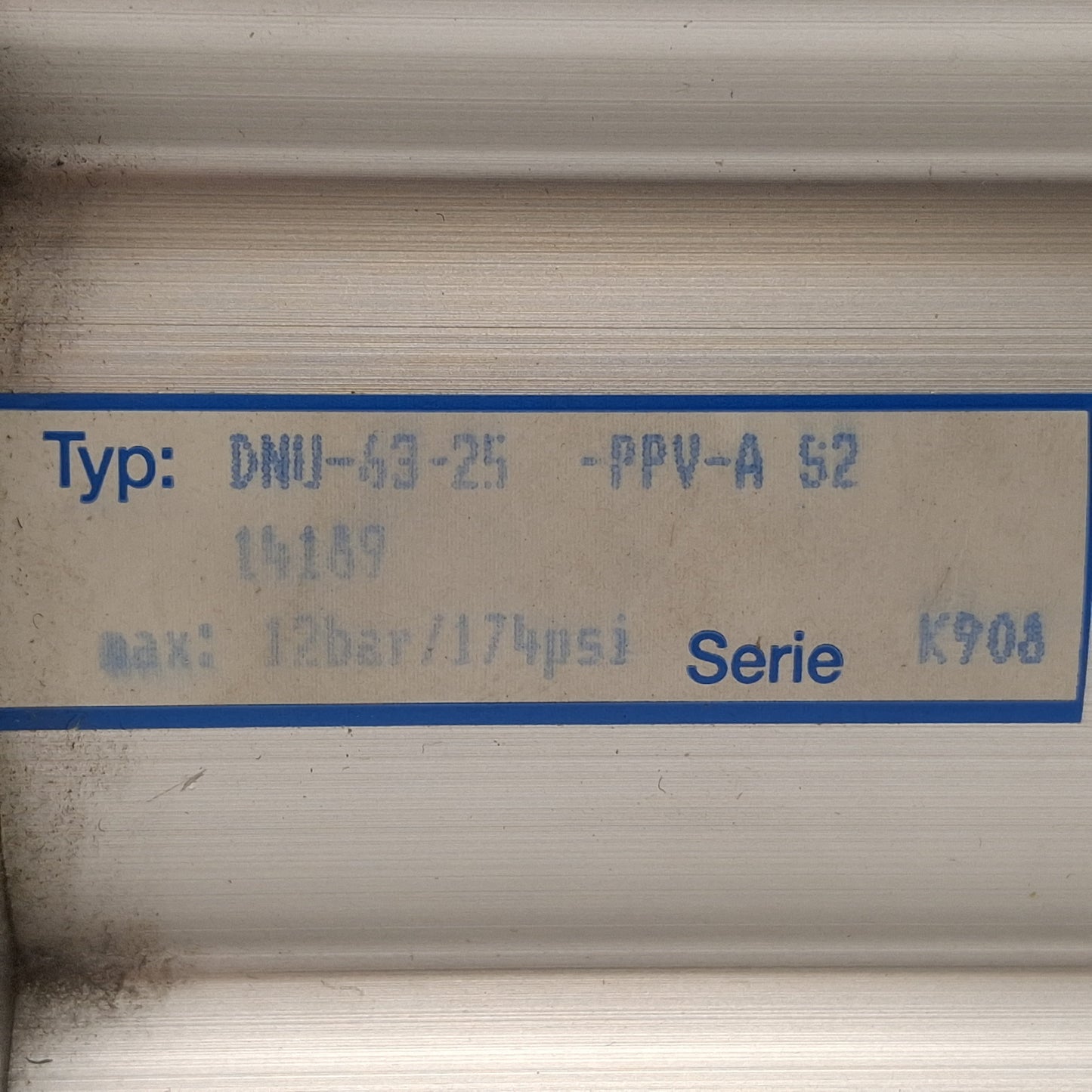 Used Festo DNU-63-25-PPV-A-S2 14189 Pneumatic Cylinder, ø63mm Bore, 25mm Stroke, G3/8