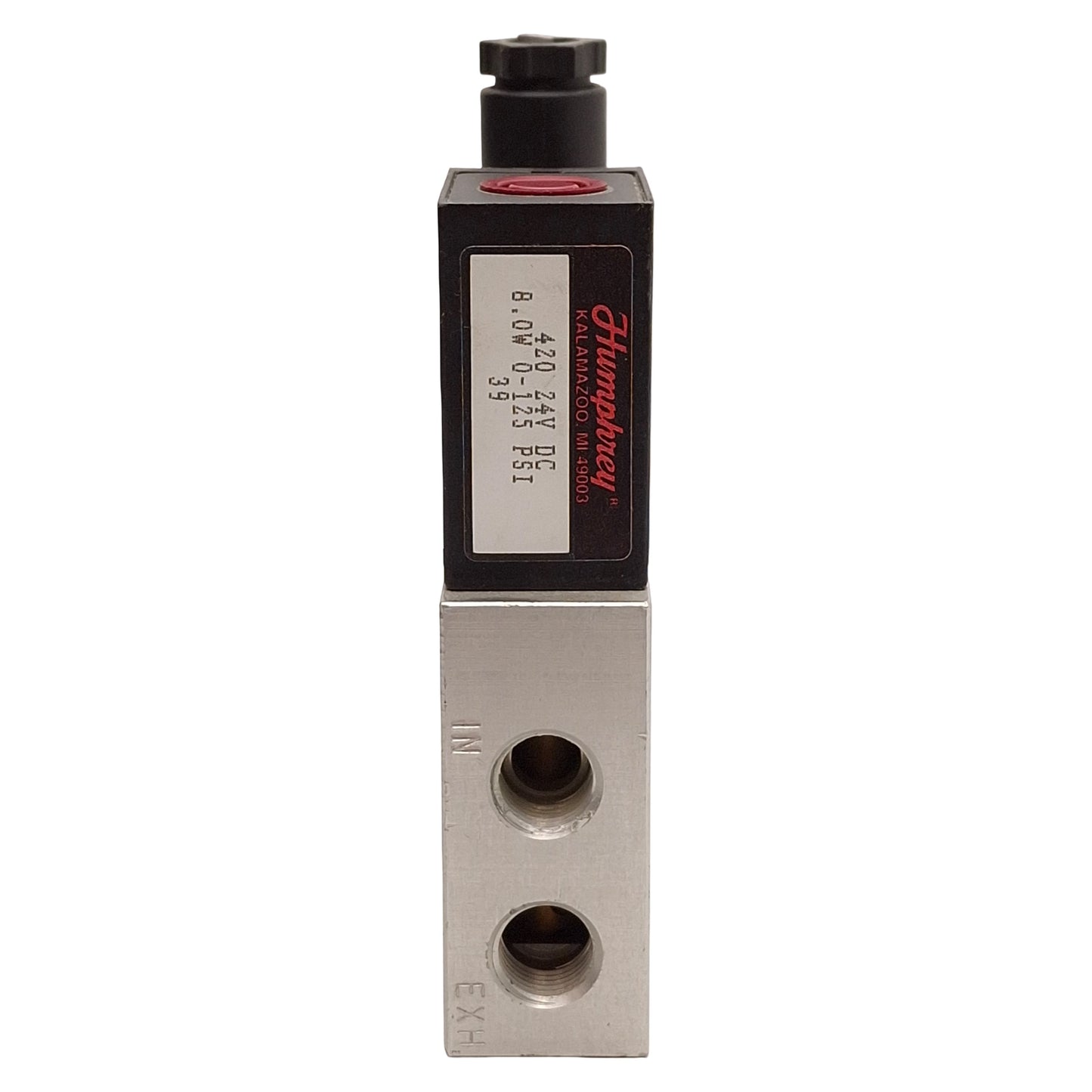 Used Humphrey 420-39 24VDC Solenoid Valve, 4/2-Way, 0-125psi, 1/4in NPSF, 24VDC Coil