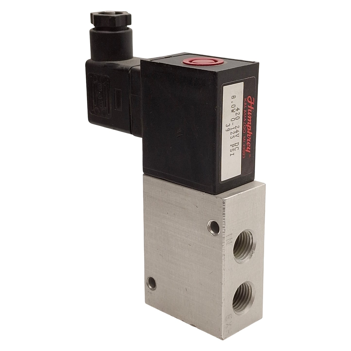Used Humphrey 420-39 24VDC Solenoid Valve, 4/2-Way, 0-125psi, 1/4in NPSF, 24VDC Coil