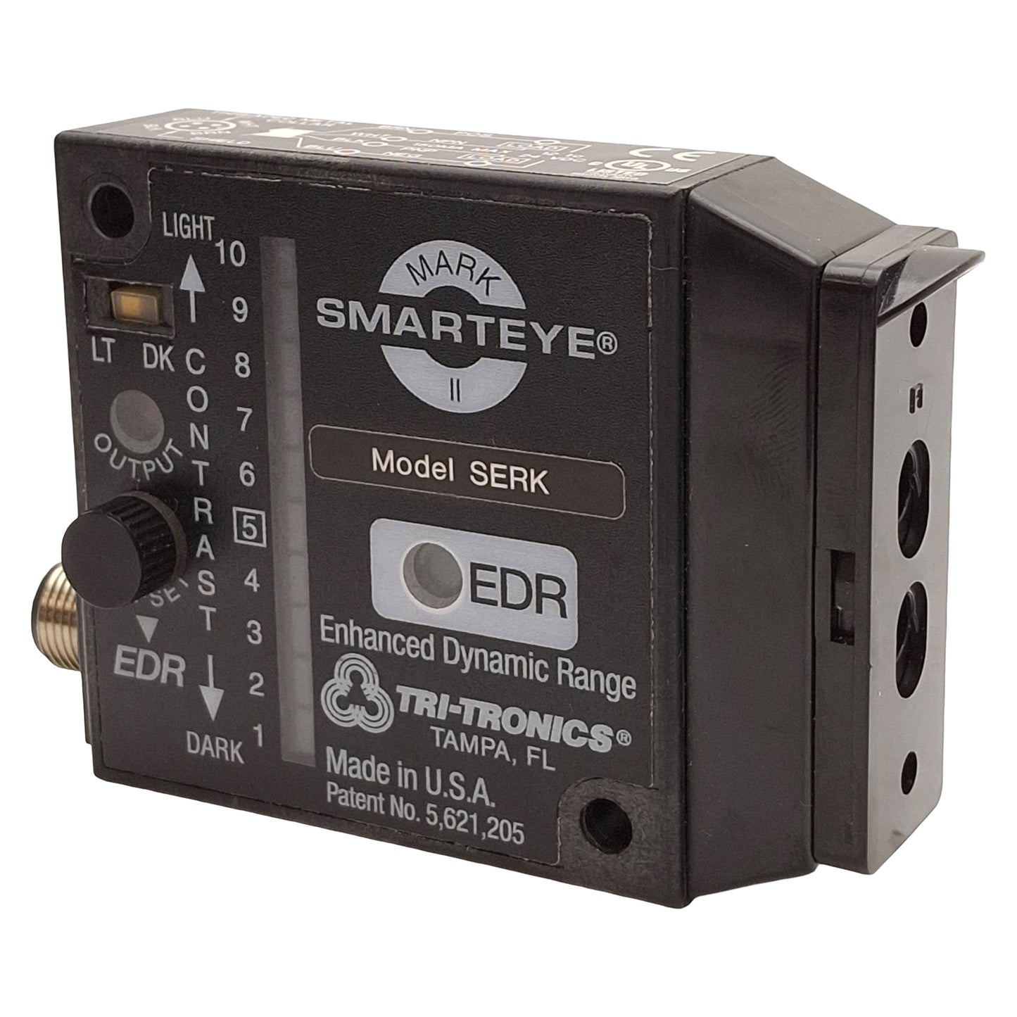 Used Tri-Tronics SERKF1 SmartEye Mark II Fiber Optic Sensor, Red LED, M12, 12-24VDC