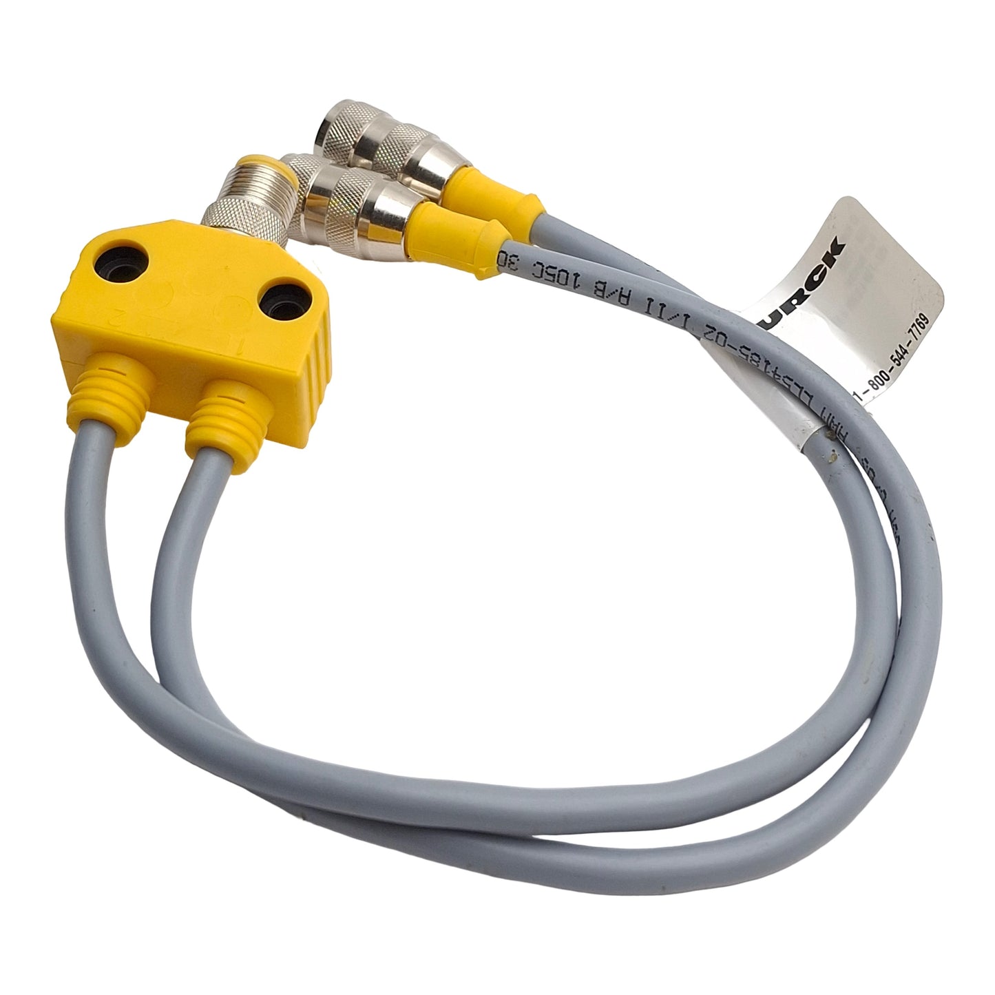 New – Open box Turck VB2-FSM 4.5/2RK 4.5T-0.3/0.3/S651 Y-Splitter Cable, 5 Pin, M12 Female 250V
