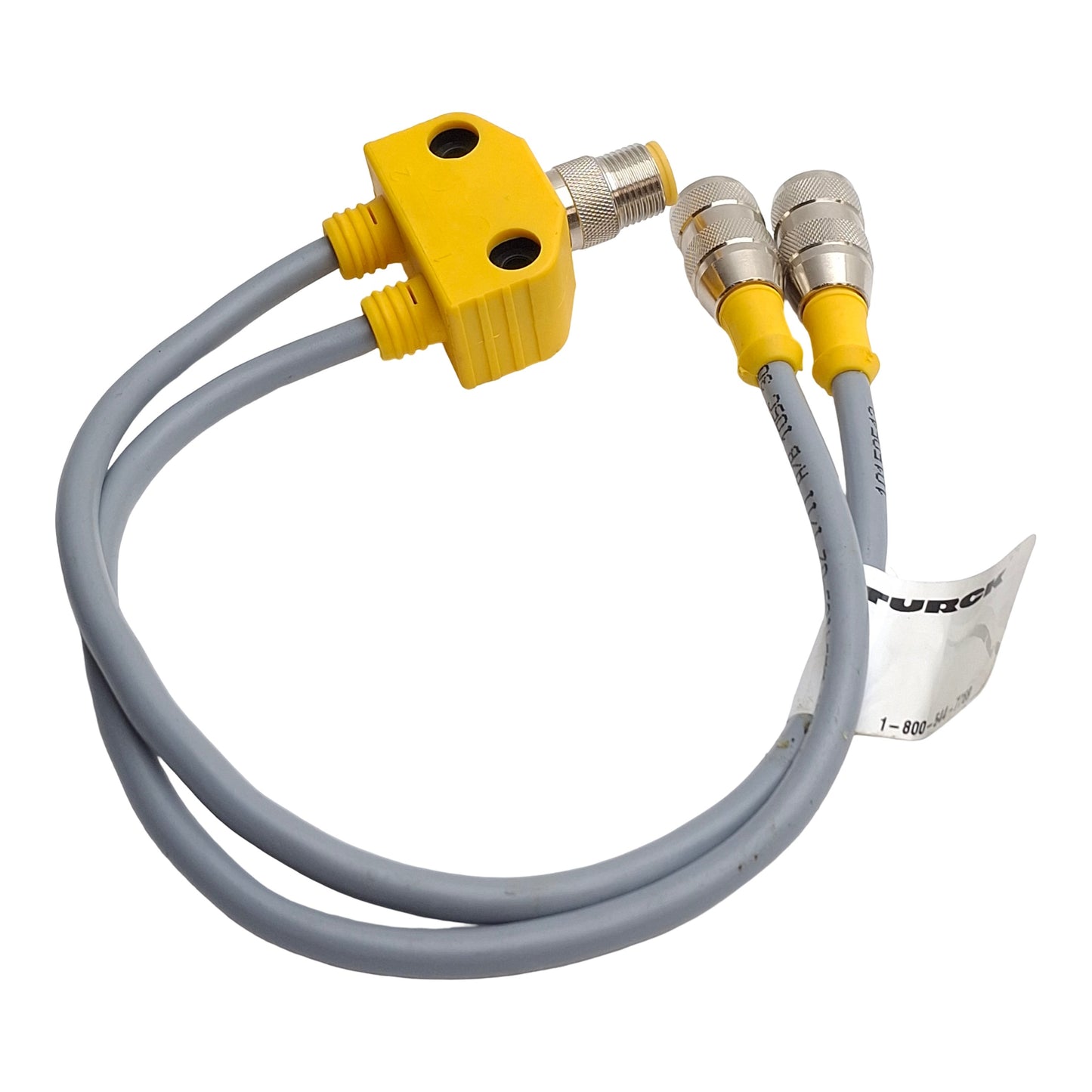New – Open box Turck VB2-FSM 4.5/2RK 4.5T-0.3/0.3/S651 Y-Splitter Cable, 5 Pin, M12 Female 250V