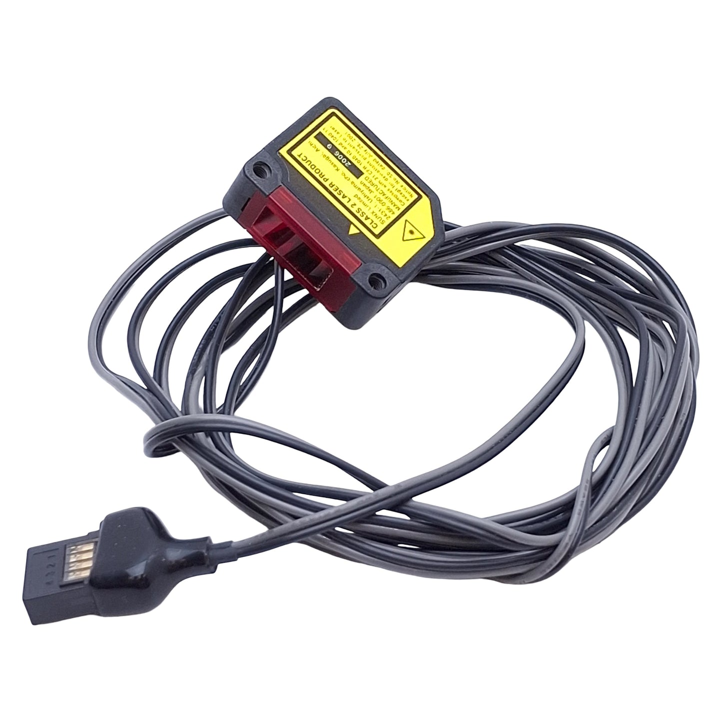 Used Panasonic SunX LS-H21F Digital Laser Sensor, Red LED, 30-500mm Range, 2m Cable