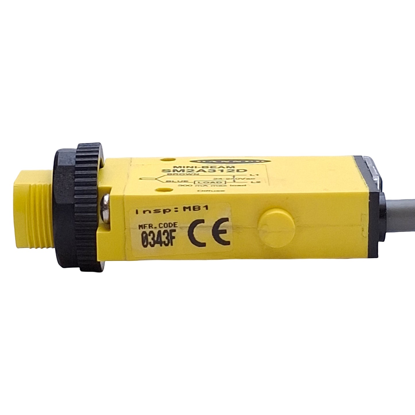 New – Open box Banner SM2A312D Diffuse Beam Proximity Sensor 380mm Range, 24-240VAC, 2m Cable