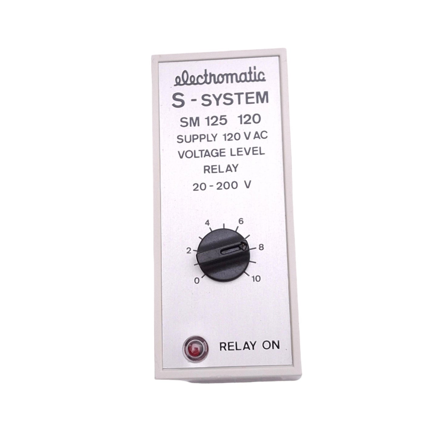 Used Electromatic SM 125 120 Voltage Level Relay, 0.4-500V, SPDT 10A Max, 120VAC In