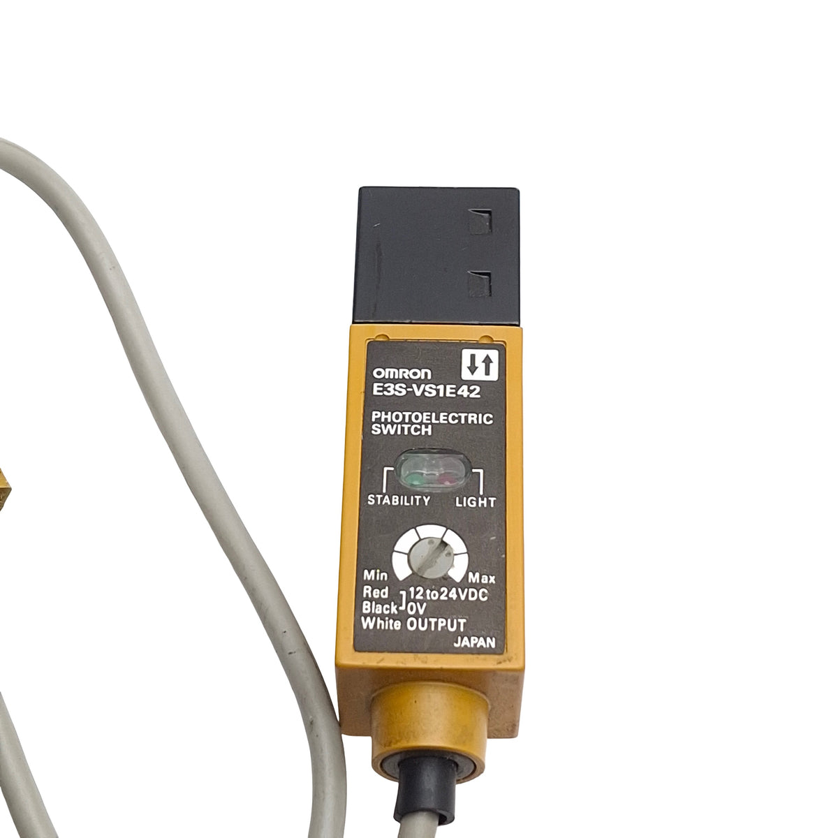 Used Omron E3S-VS1E42 Photoelectric Sensor Switch, Range: 12mm, Supply: 12-24VDC, NPN