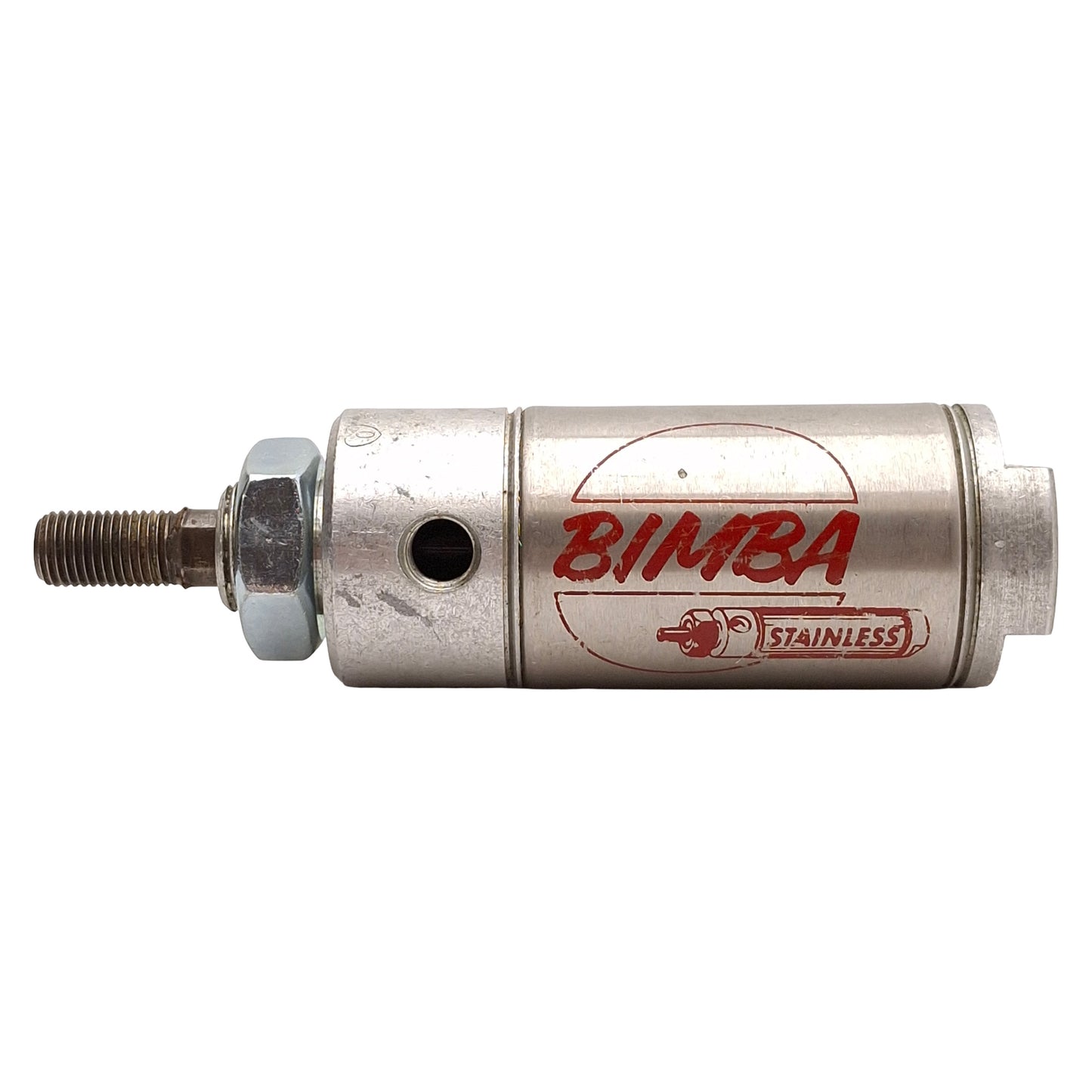 Used Bimba 171-D Stainless Steel Cylinder, ø1-1/2in Bore, 1in Stroke, 250psi, 1/8NPT