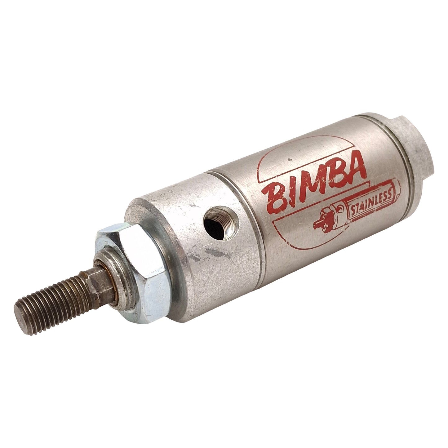 Used Bimba 171-D Stainless Steel Cylinder, ø1-1/2in Bore, 1in Stroke, 250psi, 1/8NPT