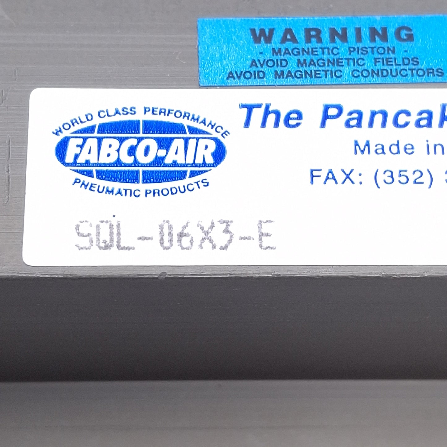 New – Open box Fabco-Air SQL-06X3-E Double-Acting Pneumatic Cylinder Actuator 7/8in Bore