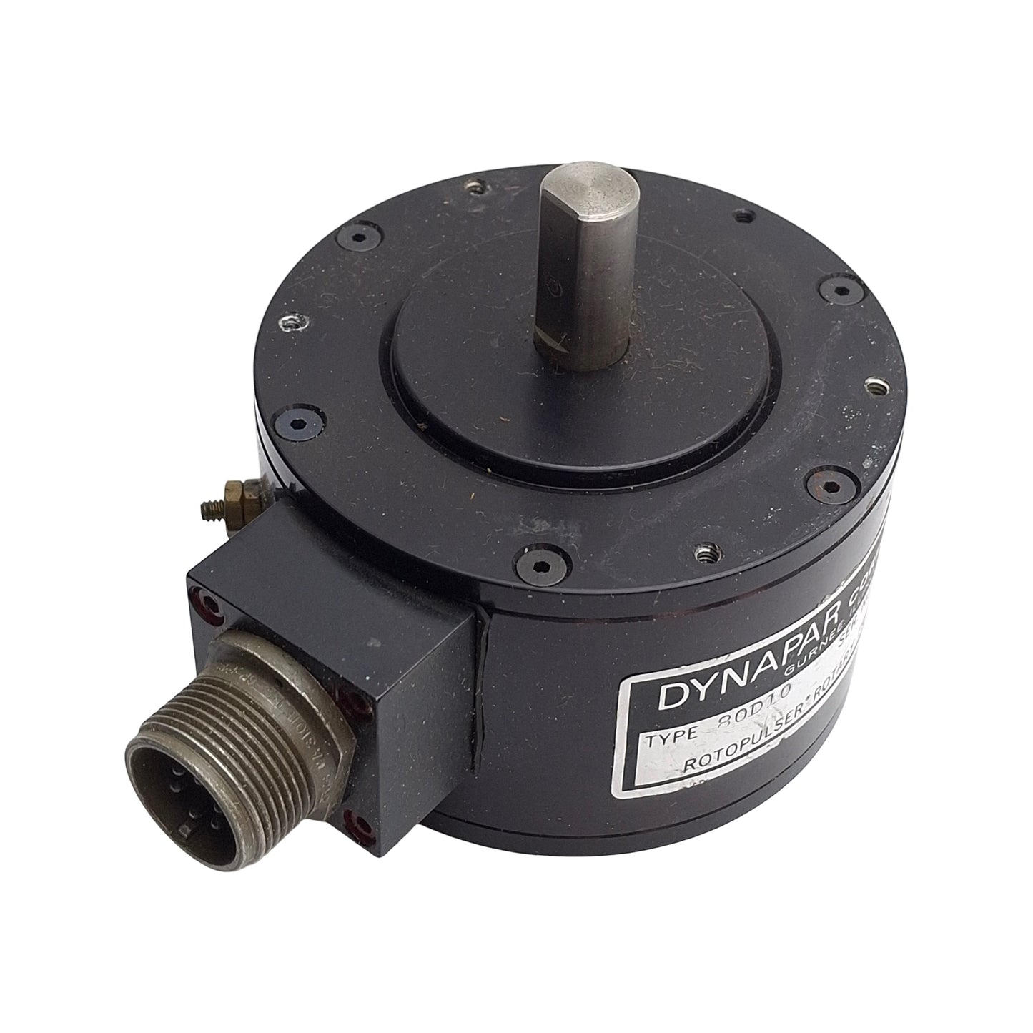 Used Dynapar 80D10 Incremental Encoder, 10CPR, 4.5 to 15VDC, 1/2in Shaft