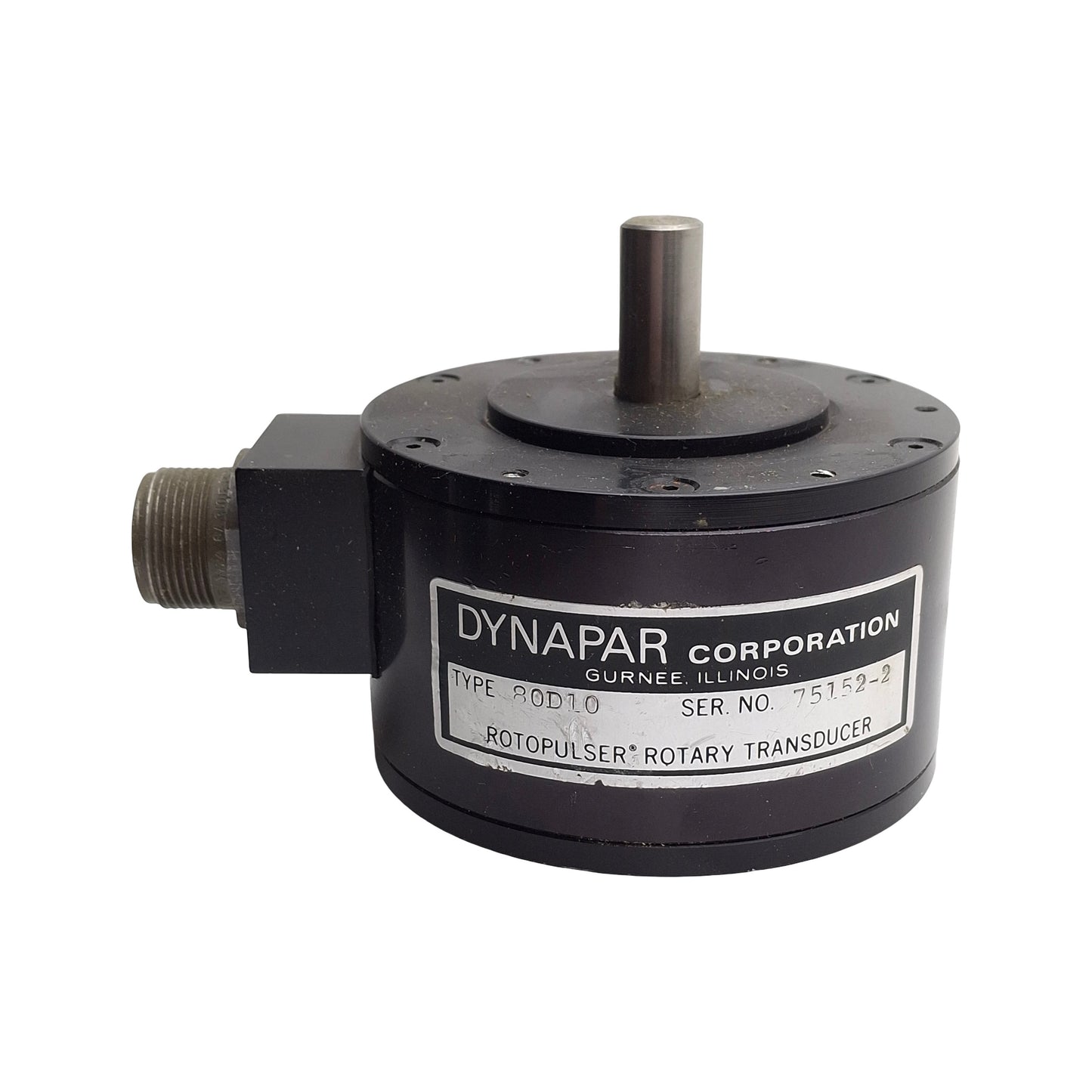 Used Dynapar 80D10 Incremental Encoder, 10CPR, 4.5 to 15VDC, 1/2in Shaft