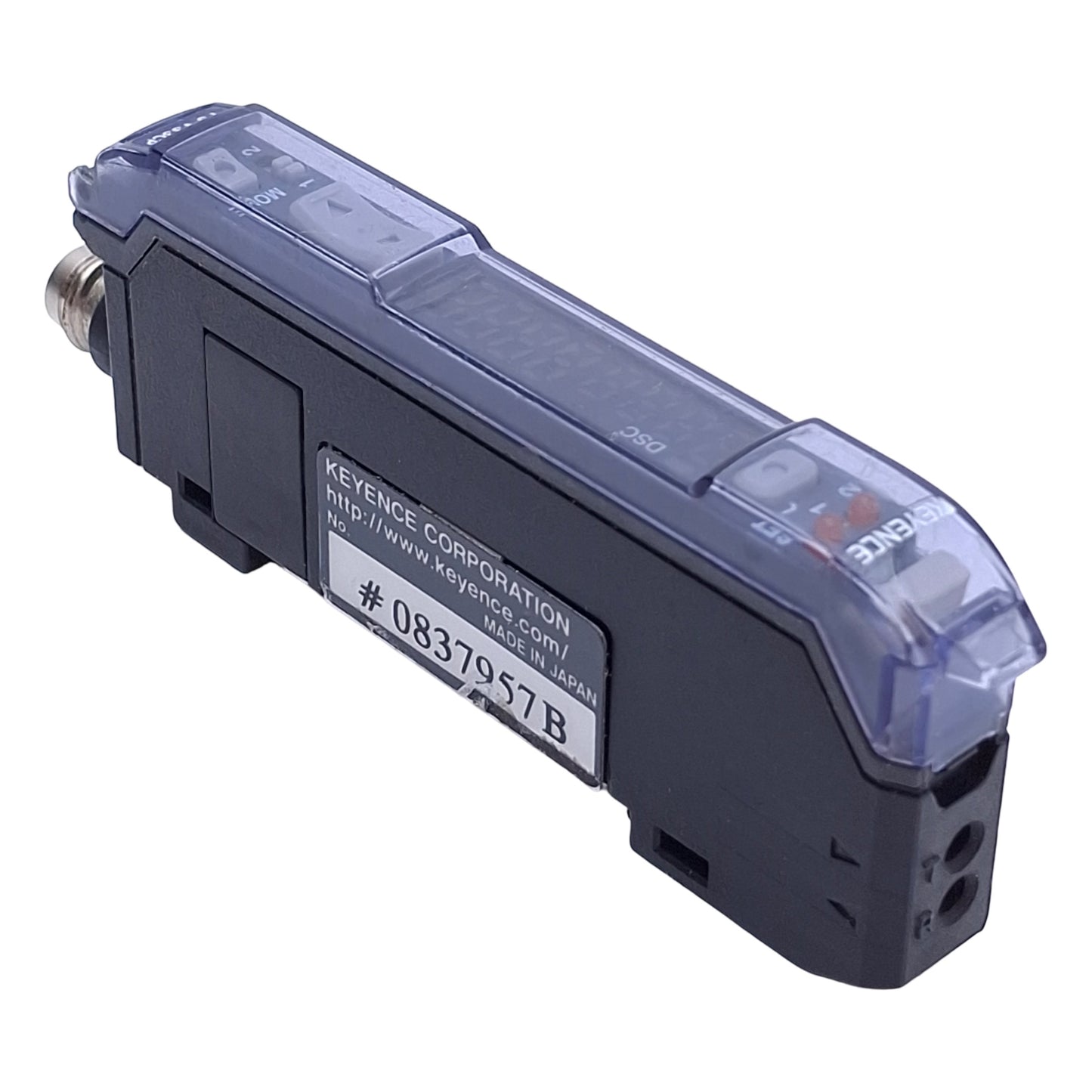 Used Keyence FS-V33CP Fiber Optic Sensor Amplifier PNP, 12-24VDC, M8 4-Pin, DIN Rail