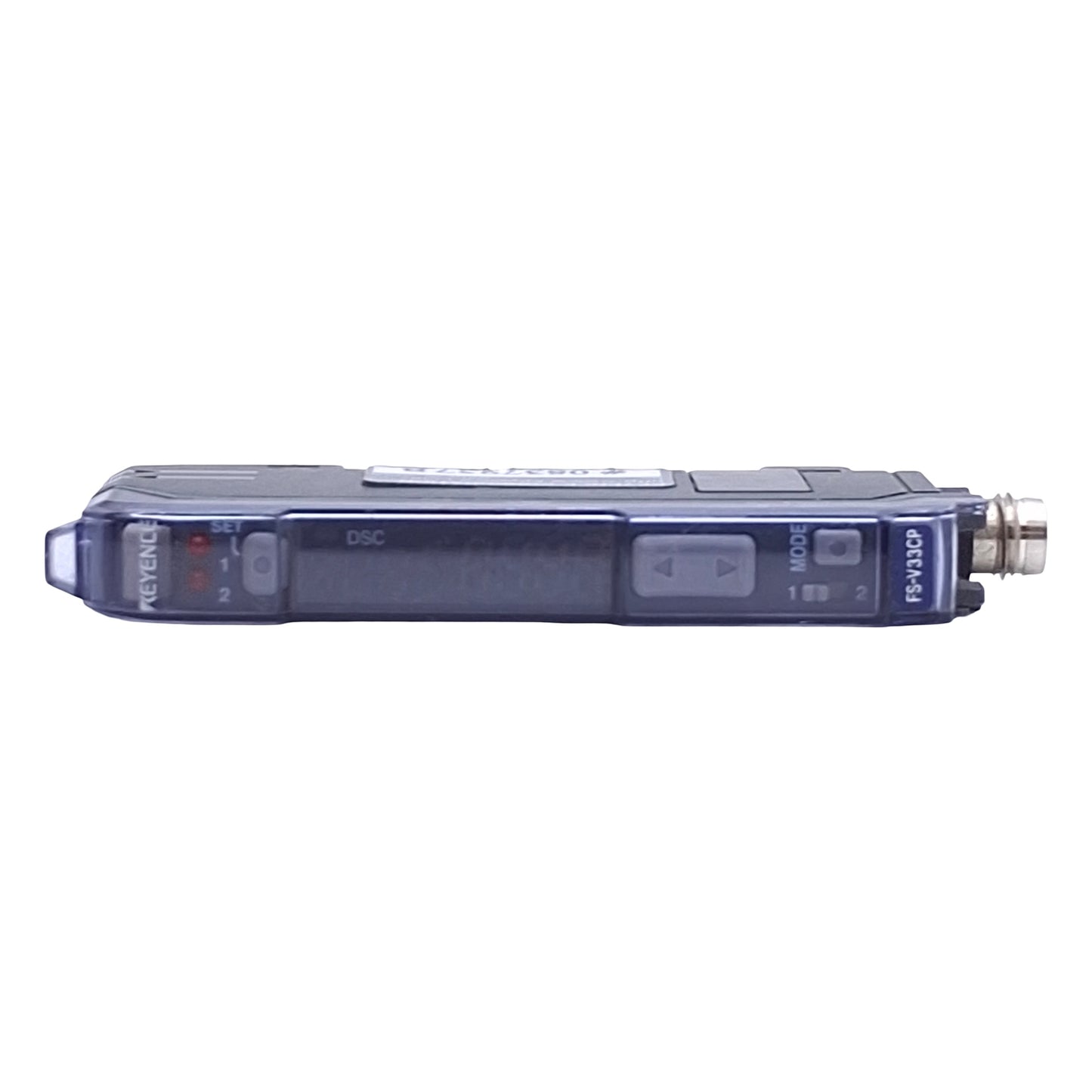 Used Keyence FS-V33CP Fiber Optic Sensor Amplifier PNP, 12-24VDC, M8 4-Pin, DIN Rail