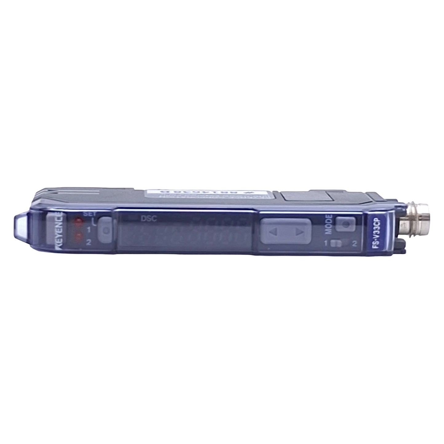 Used Keyence FS-V33CP Fiber Optic Sensor Amplifier 12-24VDC, PNP, M8 4-Pin, DIN Rail